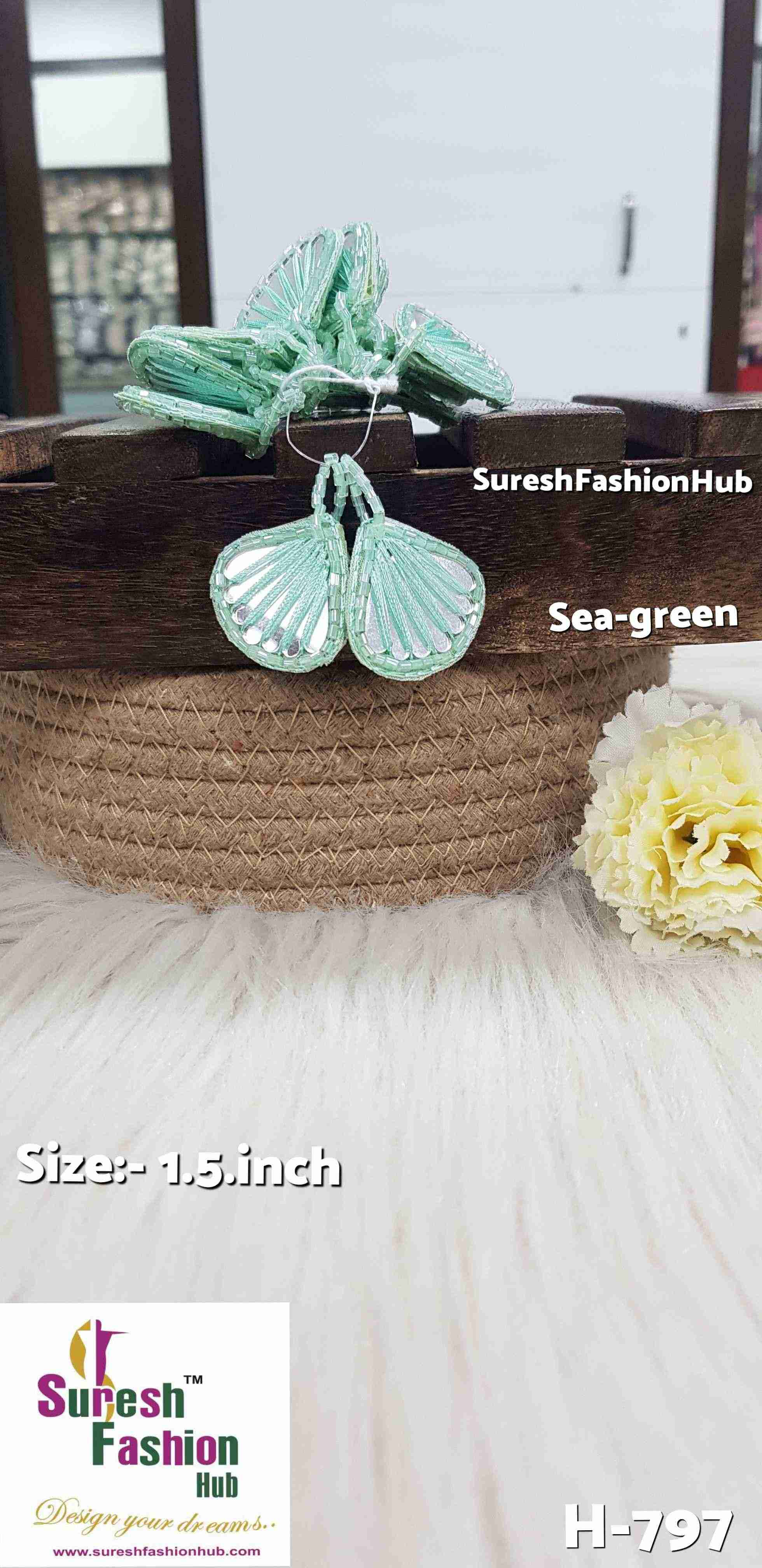 Elegant Mirror Thread Sea Green Tassels