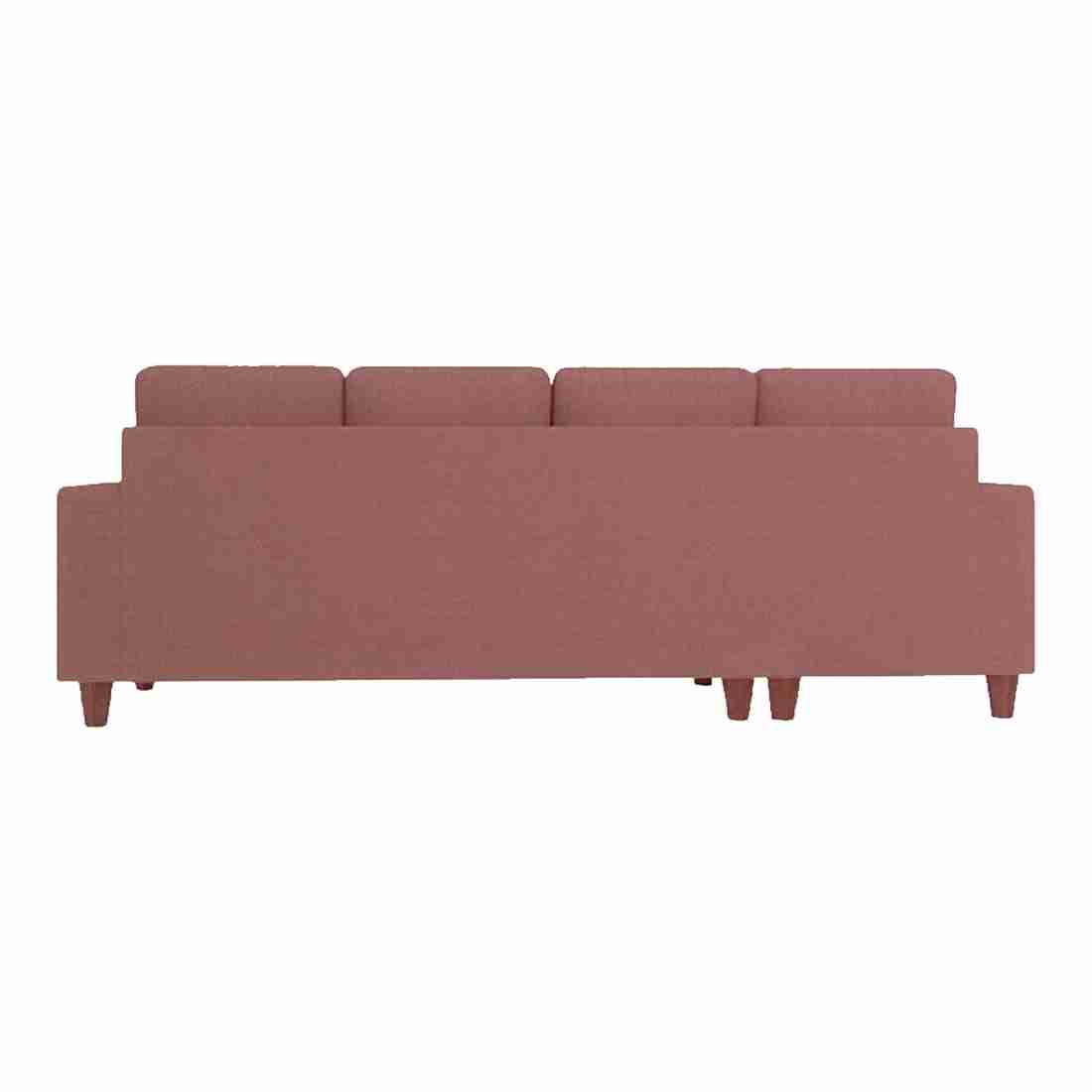 neudot Roman LHS Sectional Sofa for Living Room |6 Person Sofa|Premium Fabric with Cushioned Armrest | Solid Wood Frame|6 Seater in Ceramic Pink Color