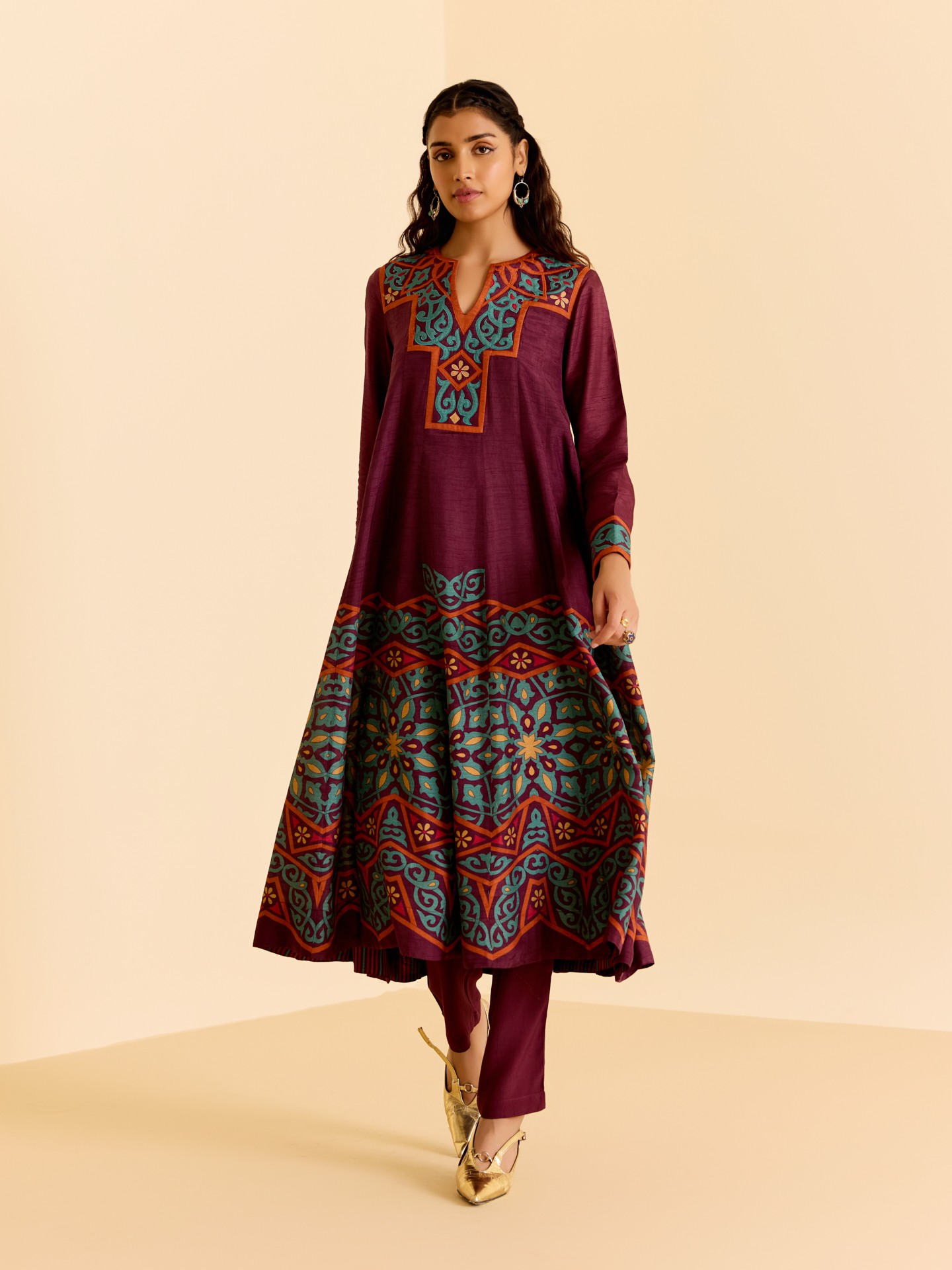 Wine Meera- Quilting Suit Set