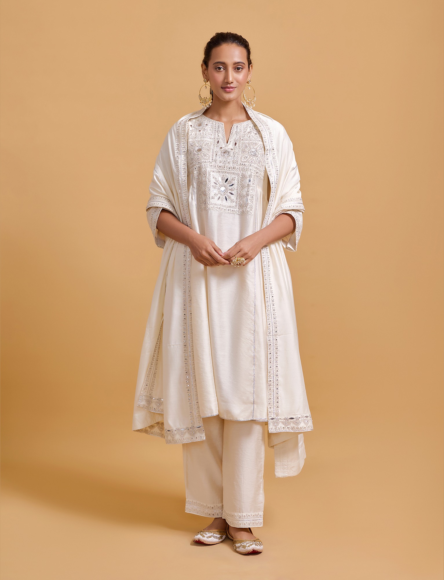Zeenat Offwhite Dupatta
