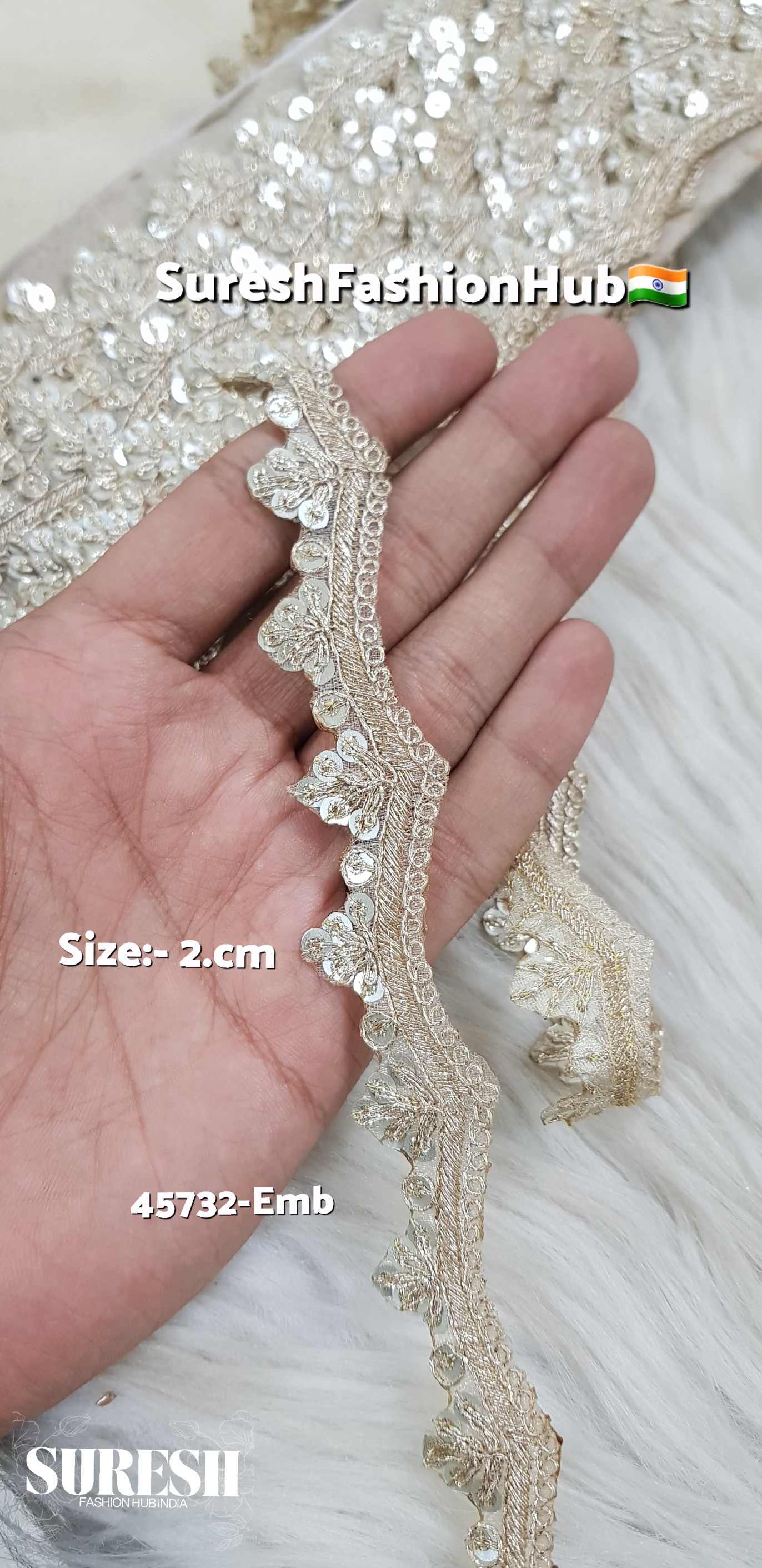 Light Pearl Classic Dori Zari & Sequence Organza Lace
