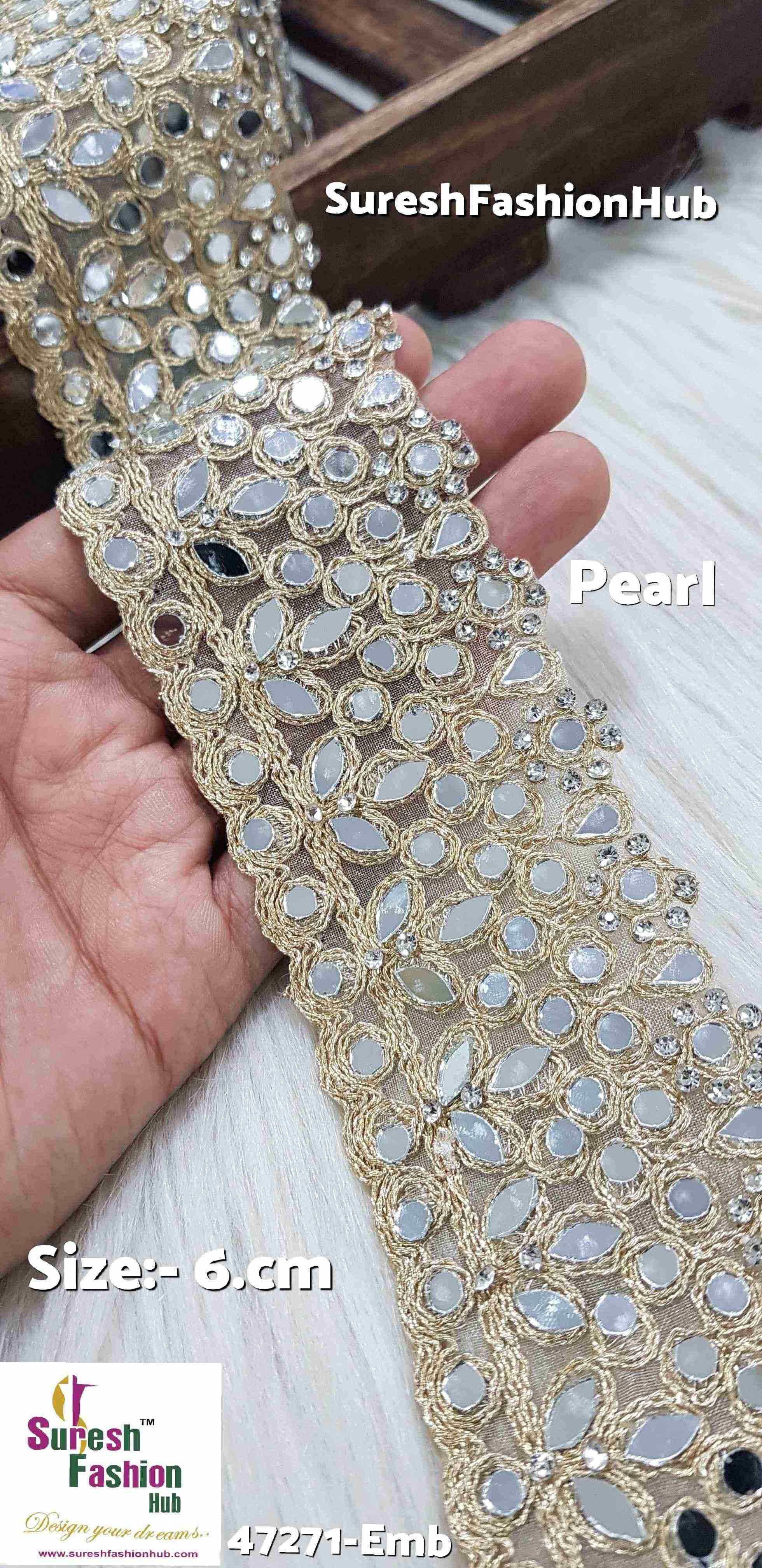 Handcrafted Pearl Celestial Mirror Lace*