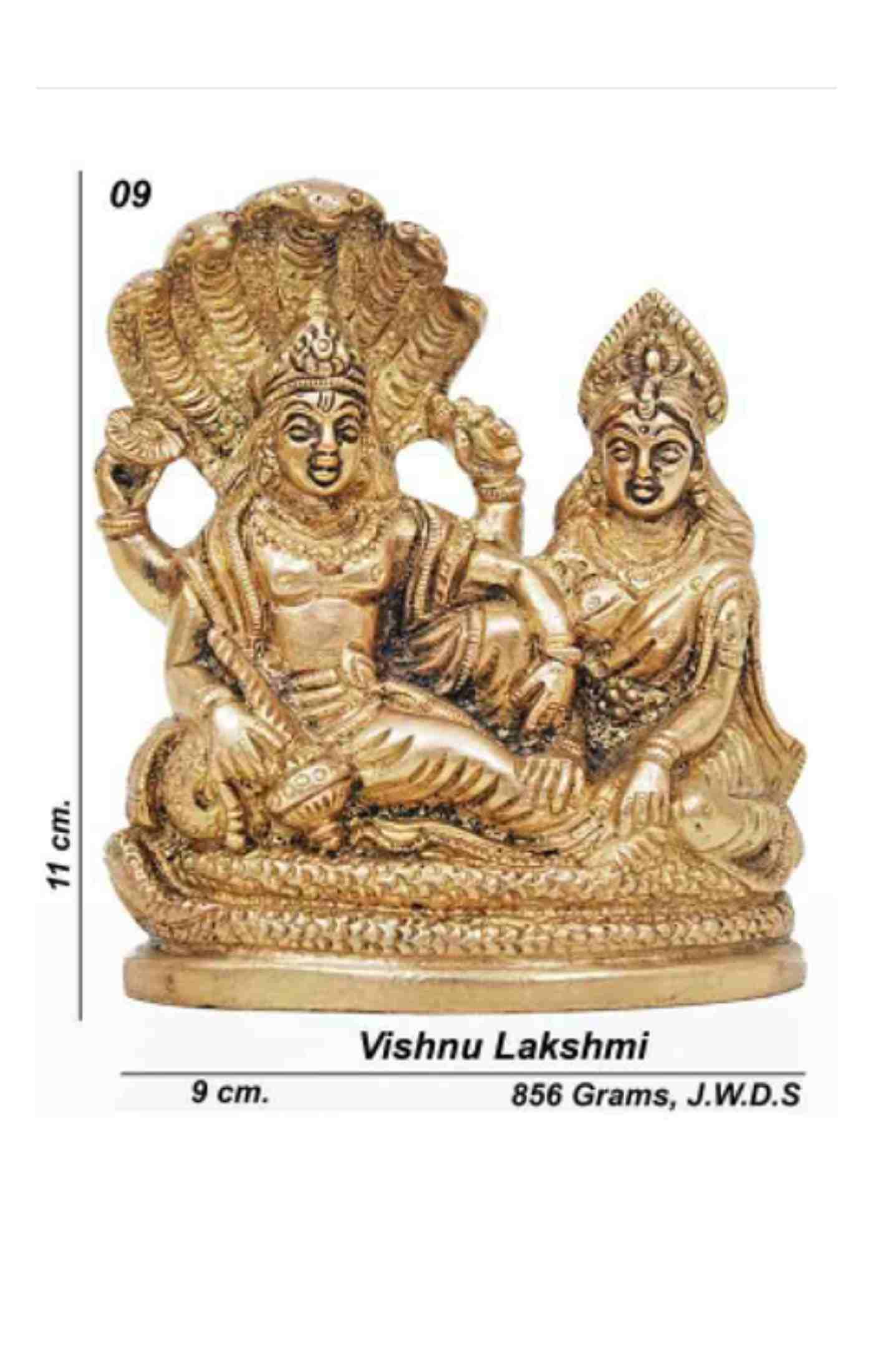 Shiv Ratan Kendra ShreeVishnu Lakshmi Murti To Worship and Seek Blessings with Grace, Wealth & Prosperity I Size: 11CM X 9CM- Made in Ashtdhatu