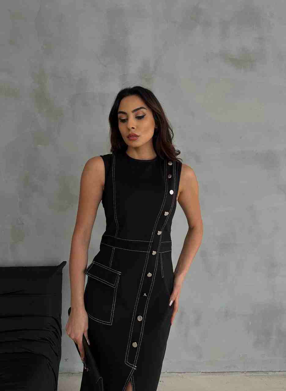 Black denim dress