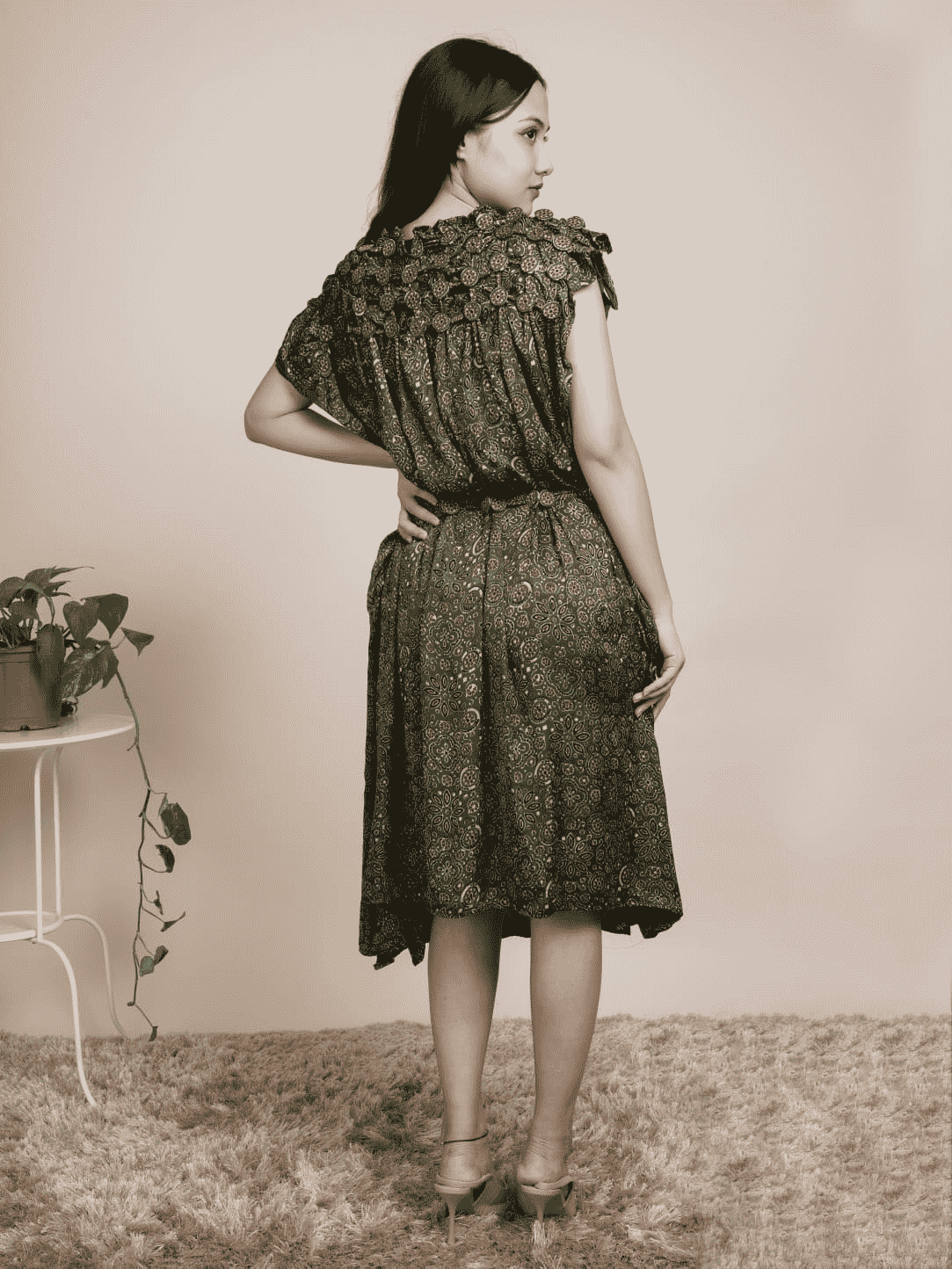 Sat folo Button Masala Dress