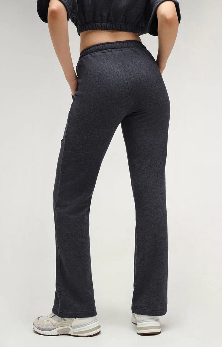 Berlin Grey Straight Leg Slit Joggers