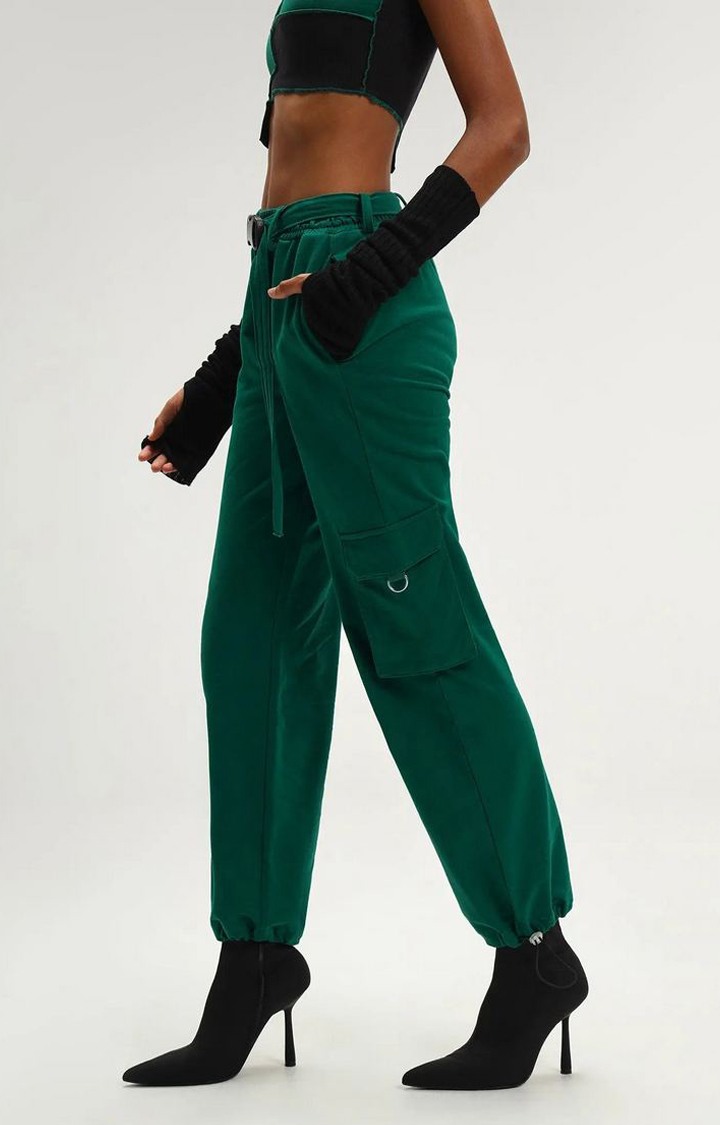 Cyprus Dark Green Parachute Jogger Pants