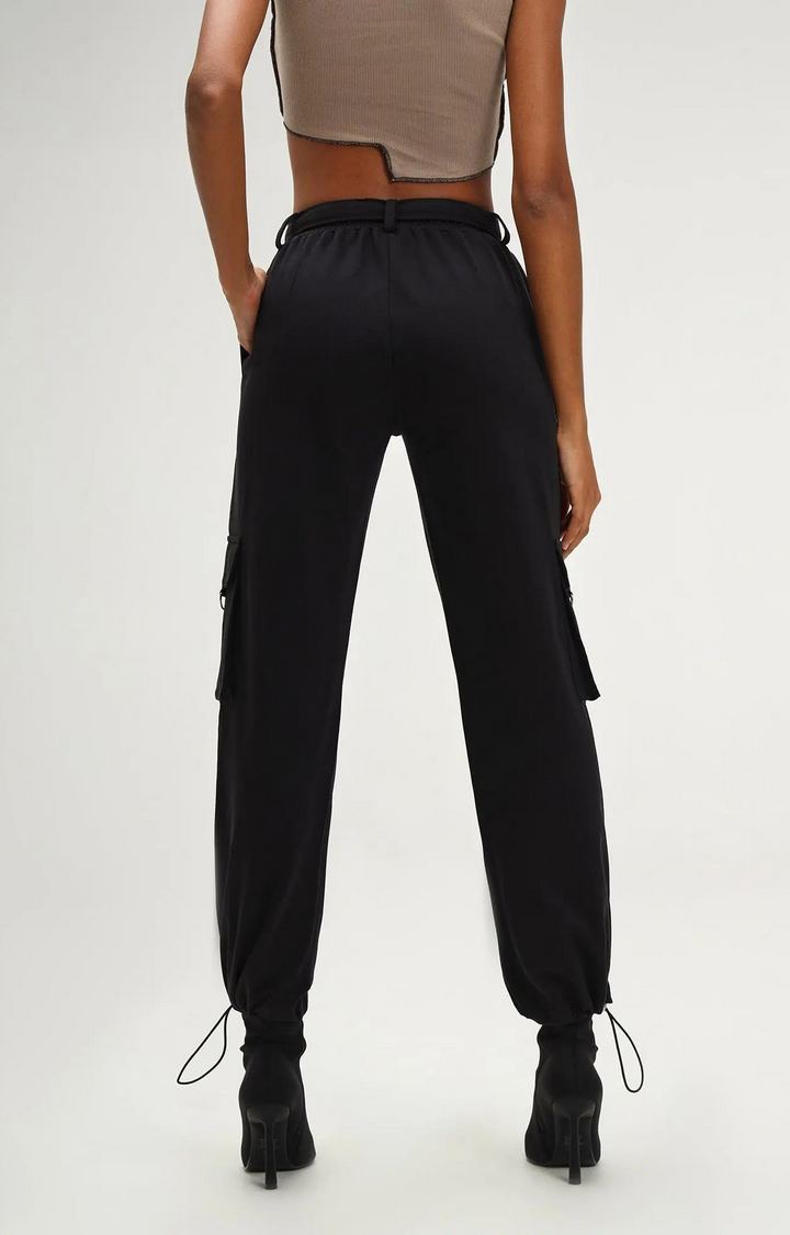Kenya Black Parachute Jogger Pants