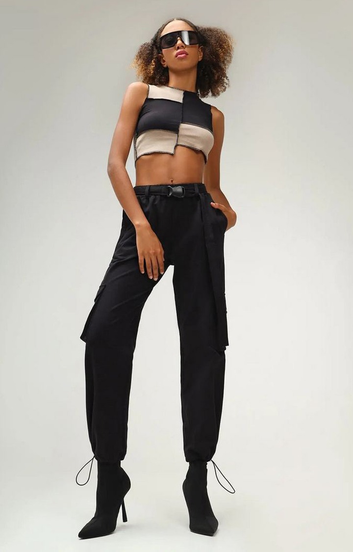 Kenya Black Parachute Jogger Pants