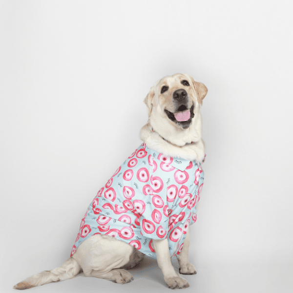 Ezra Polyester Blend Dog Shirt - Pink Lucky