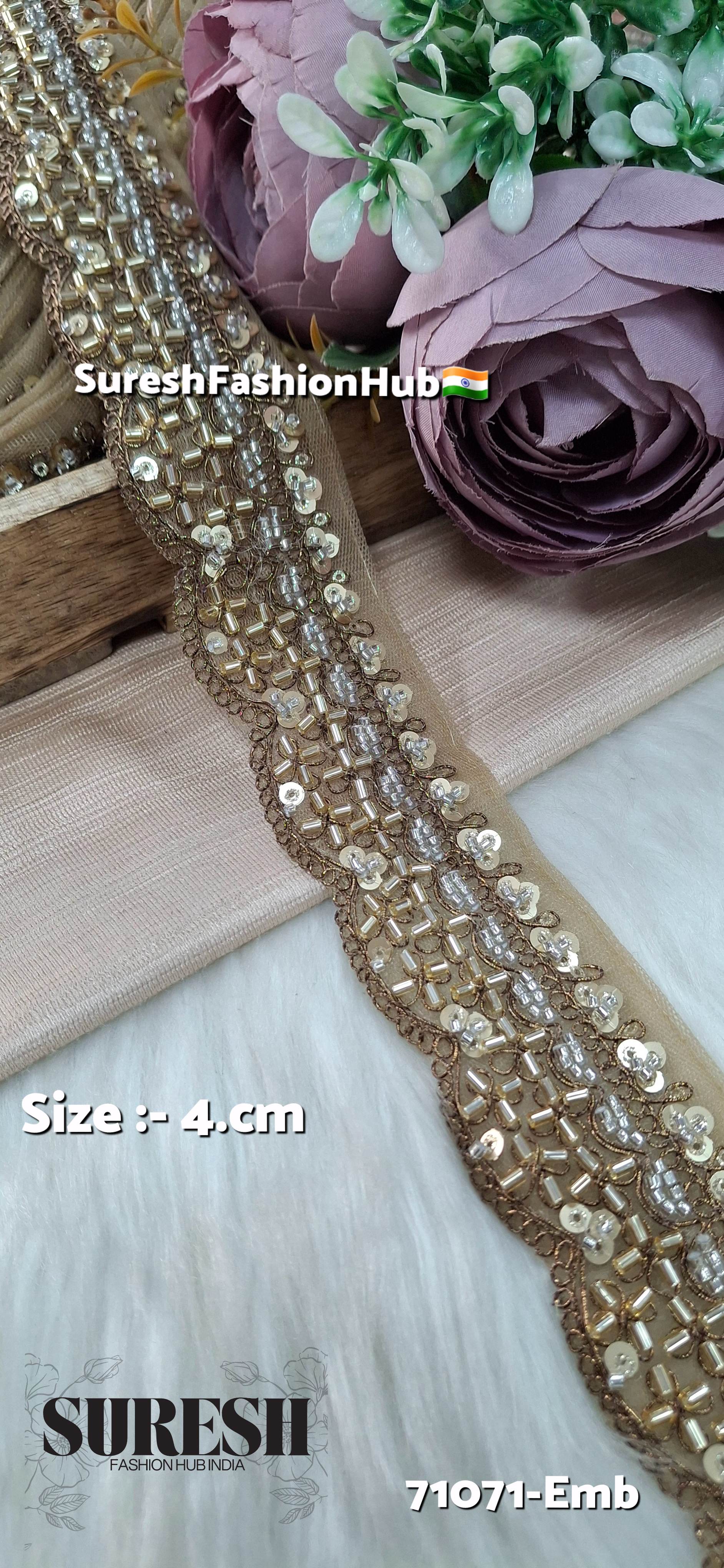 Matt Gold Luxe Embroidery Border