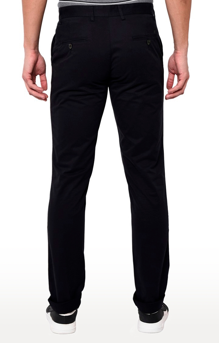 JadeBlue | JBCT200/5,BLACK (NOS) Men's Black Cotton Solid Trousers 2