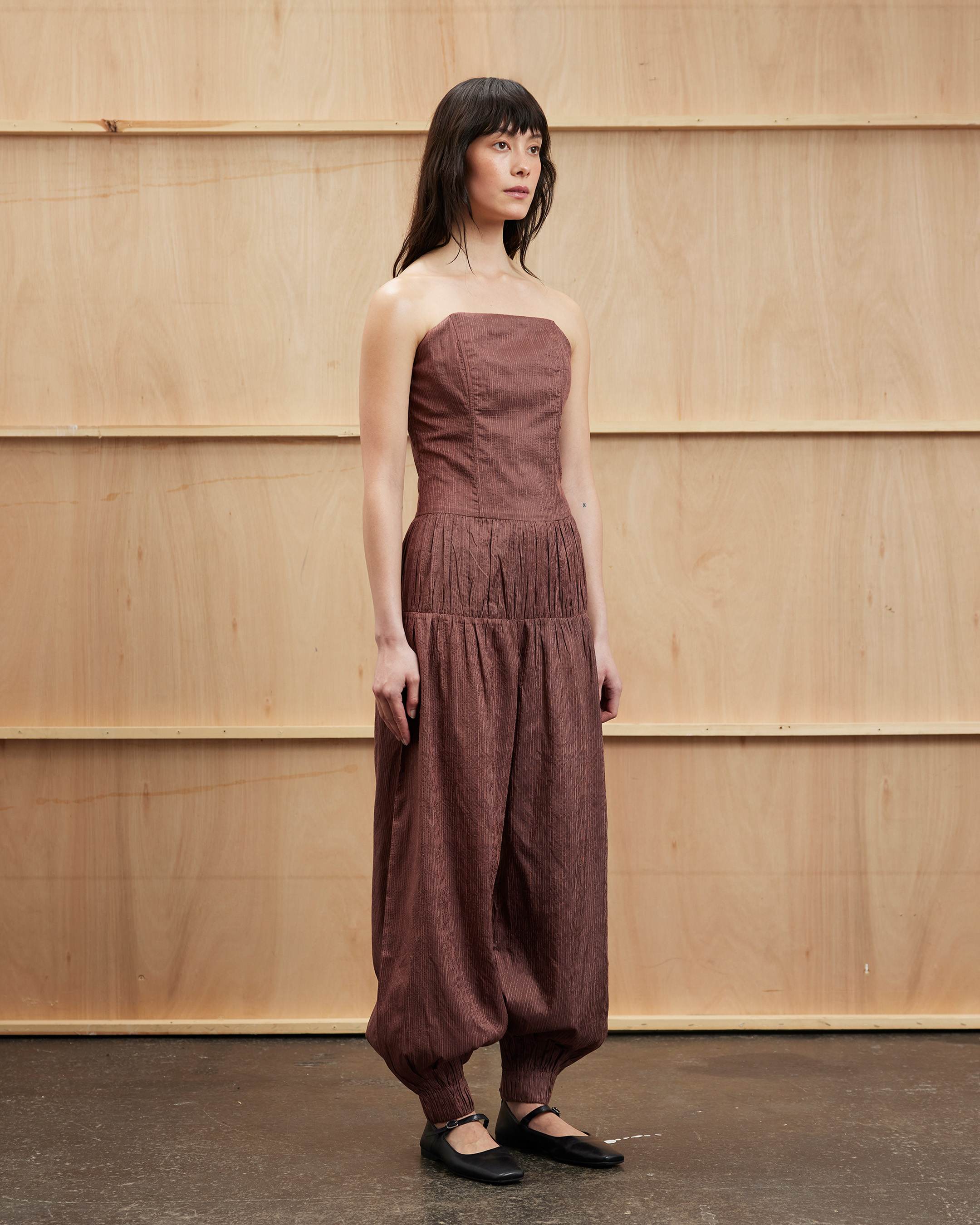 Gathered Corset Jumpsuit