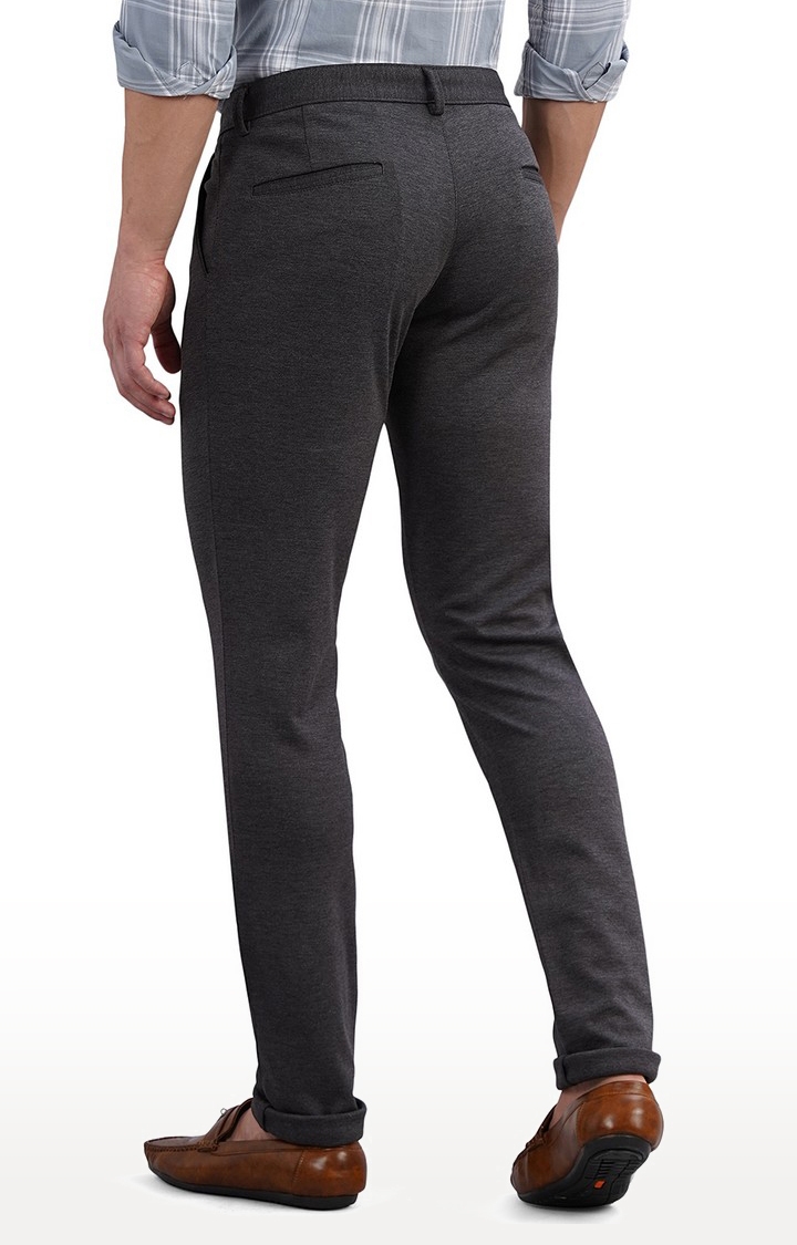 JadeBlue | JB-VN-166/4,BLACK Men's Black Cotton Solid Trousers 2