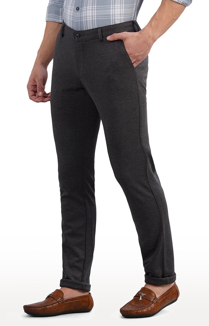 JadeBlue | JB-VN-166/4,BLACK Men's Black Cotton Solid Trousers 1