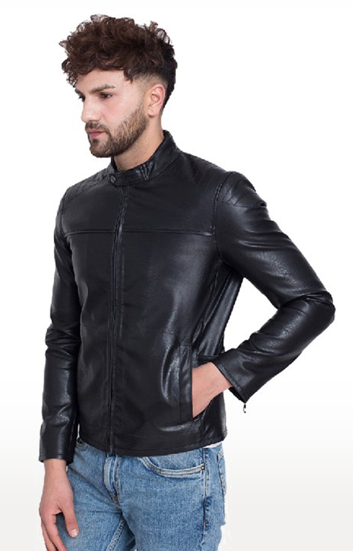 Justanned Raven Black Leather Jacket