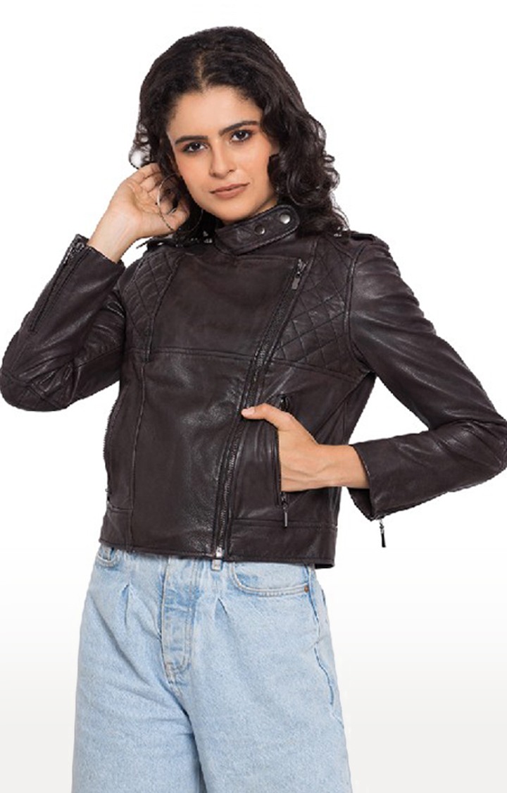 Fine Wine Biker Leather Jacket