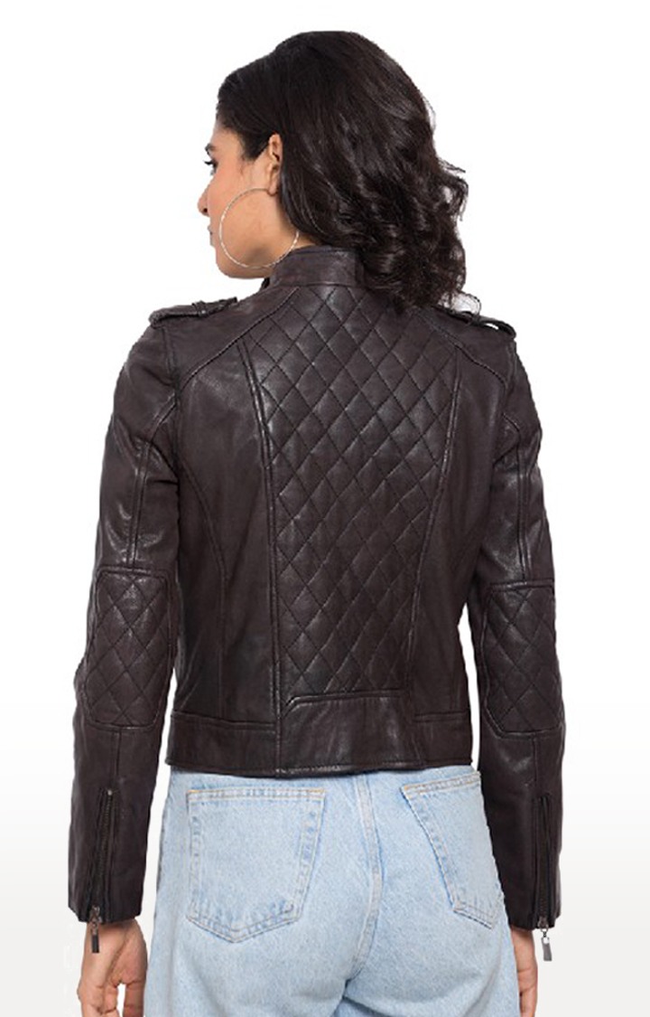 Fine Wine Biker Leather Jacket
