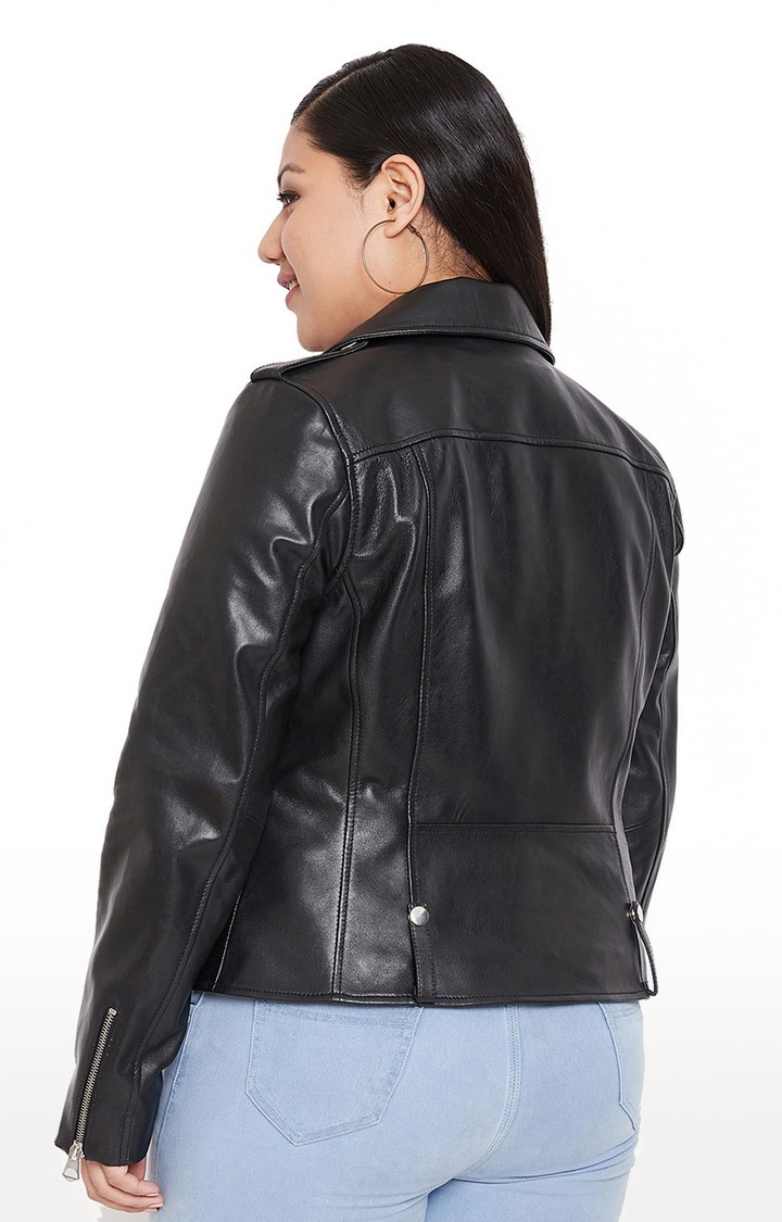 Justanned | Justanned Women Black Genuine Real Leather Jacket 3
