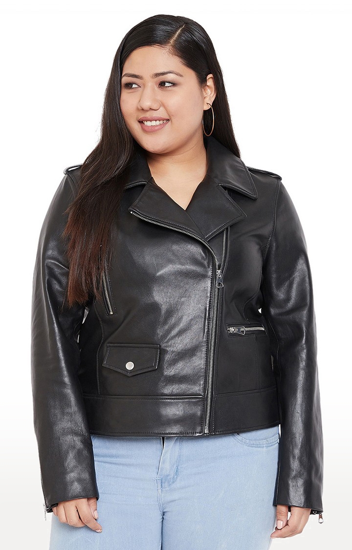 Justanned | Justanned Women Black Genuine Real Leather Jacket 0