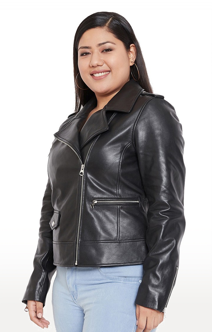 Justanned | Justanned Women Black Genuine Real Leather Jacket 2