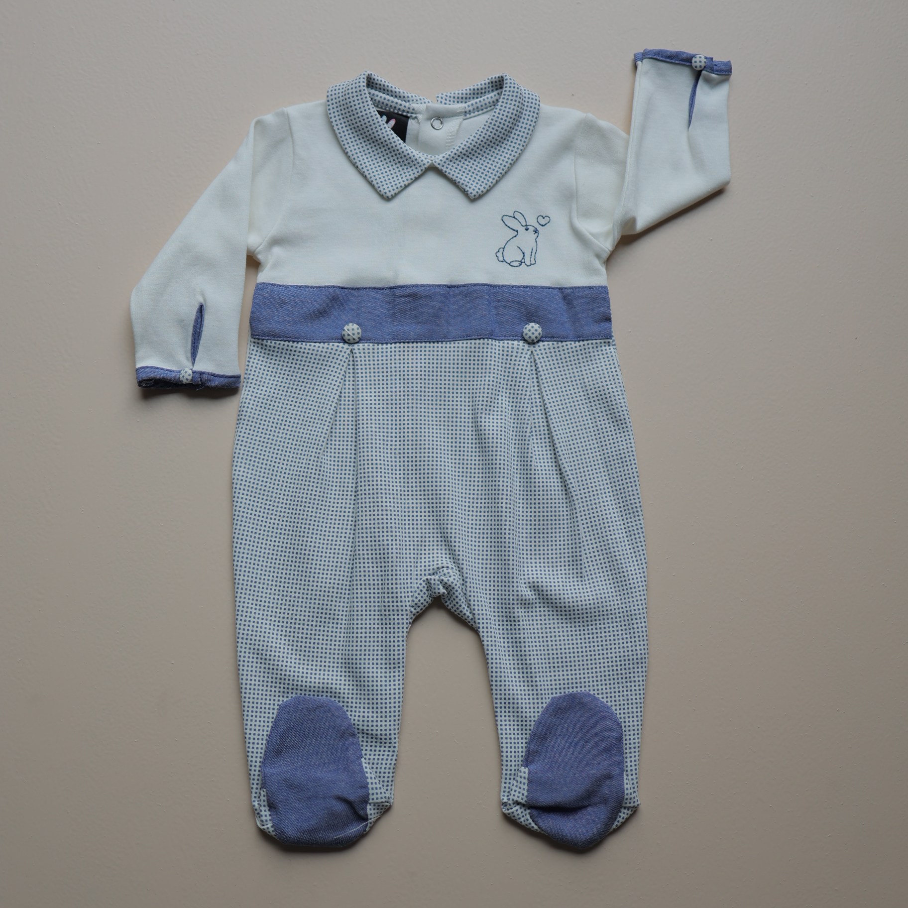 Blue Bunny Love Baby Romper