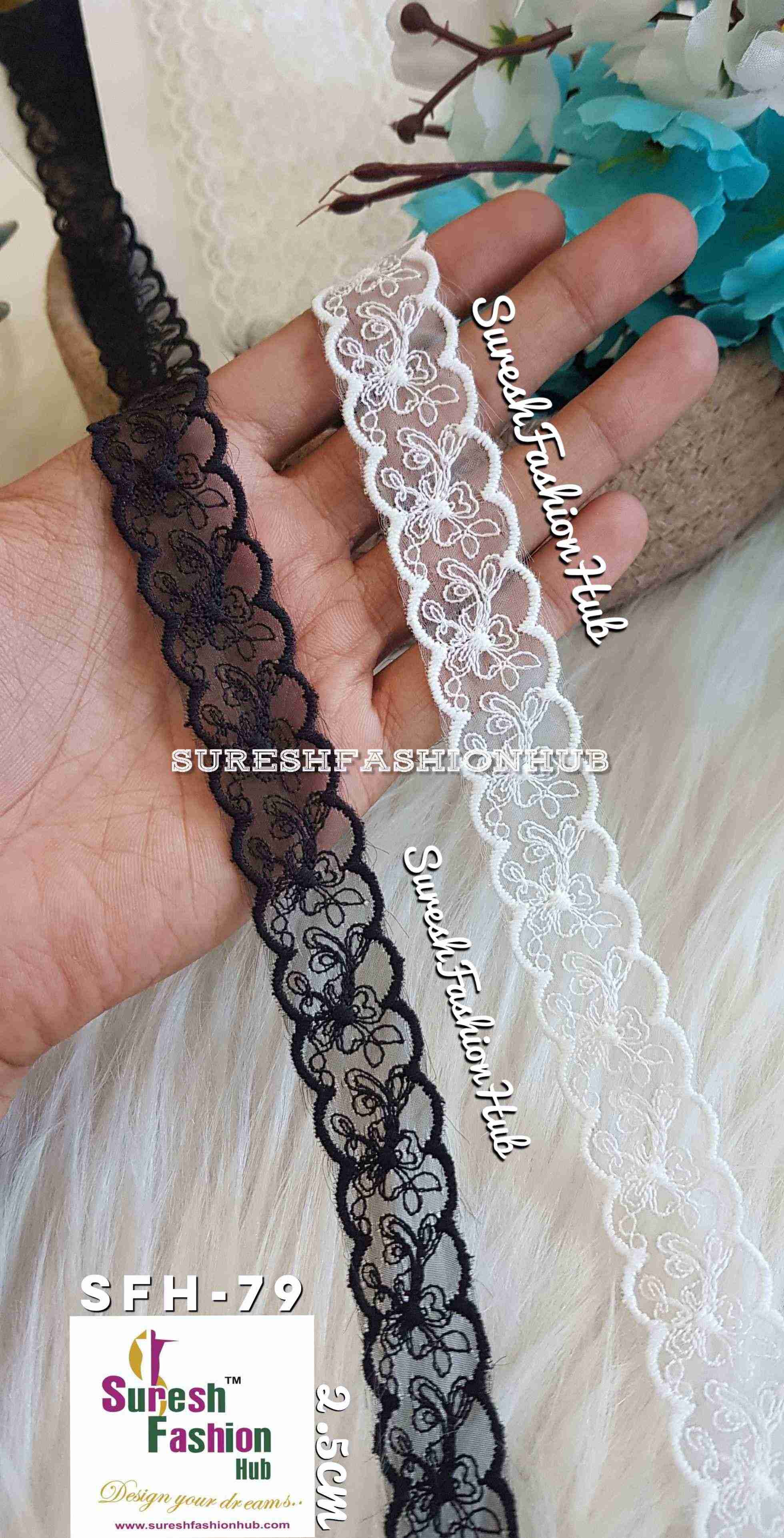 Sana Black Lucknowi Designer Trim