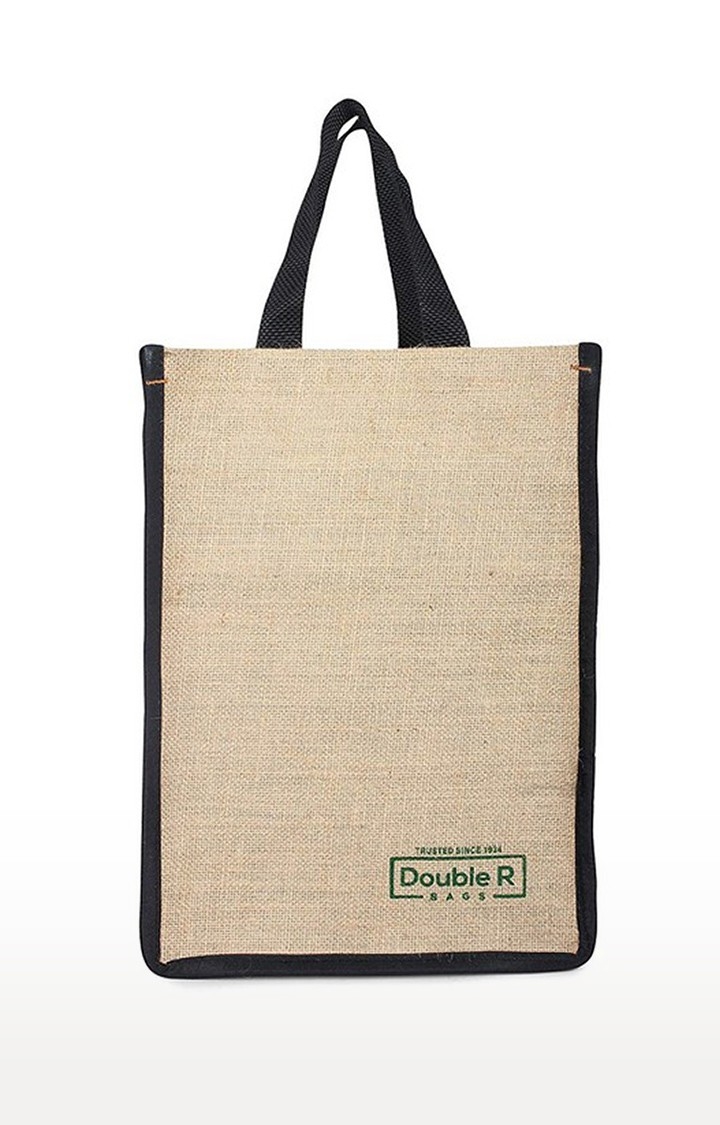 DOUBLE R BAGS | Double R Bags Jute Shopping/Grocery/Lunch Bag For Men And Women (Black) Pack Of 1 0