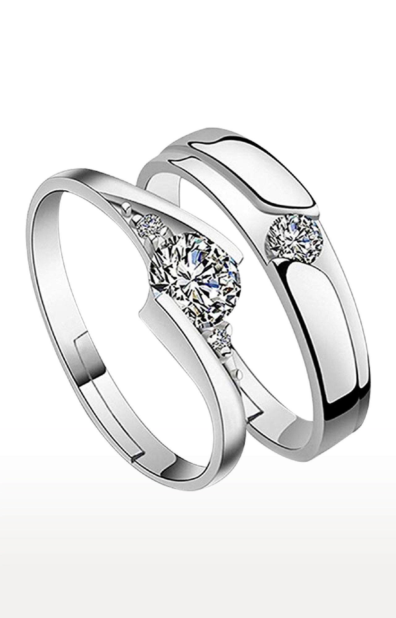 Karishma Kreations Adjustable Couple Rings for lovers valentine gift set  Stainless Steel Ring Set Brass, Stainless Steel, Brass Cubic Zirconia  Rhodium, Silver, Titanium Plated Ring Set Price in India - Buy Karishma