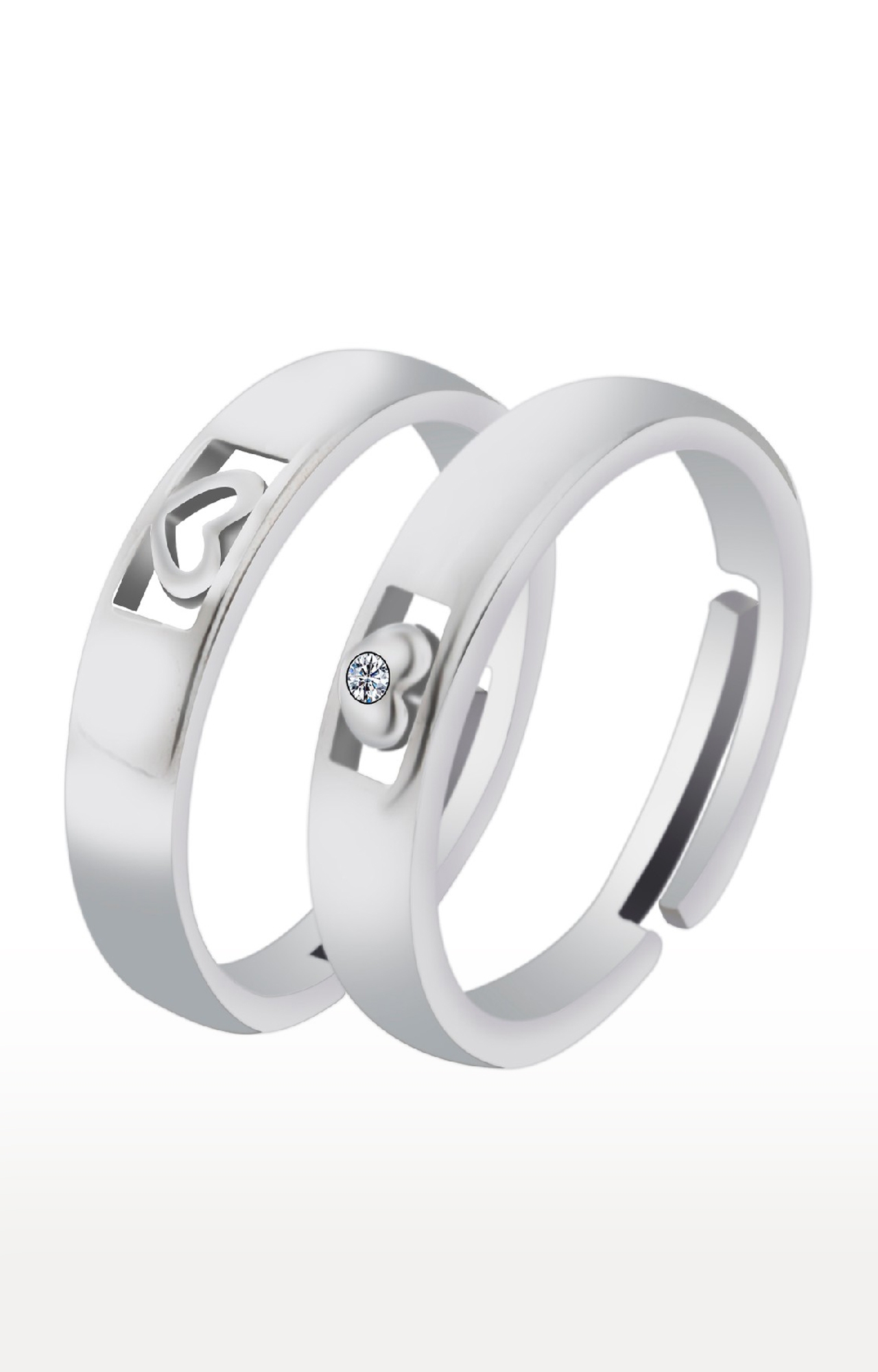 Silver Moon Couple Rings Set – Handmado.com