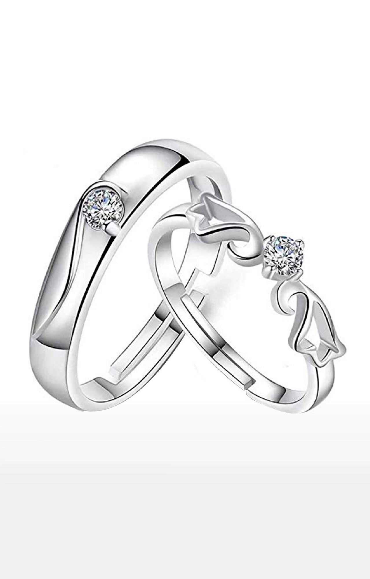 Love Bites Original Simple Design Sterling Silver Lovers Couple Rings