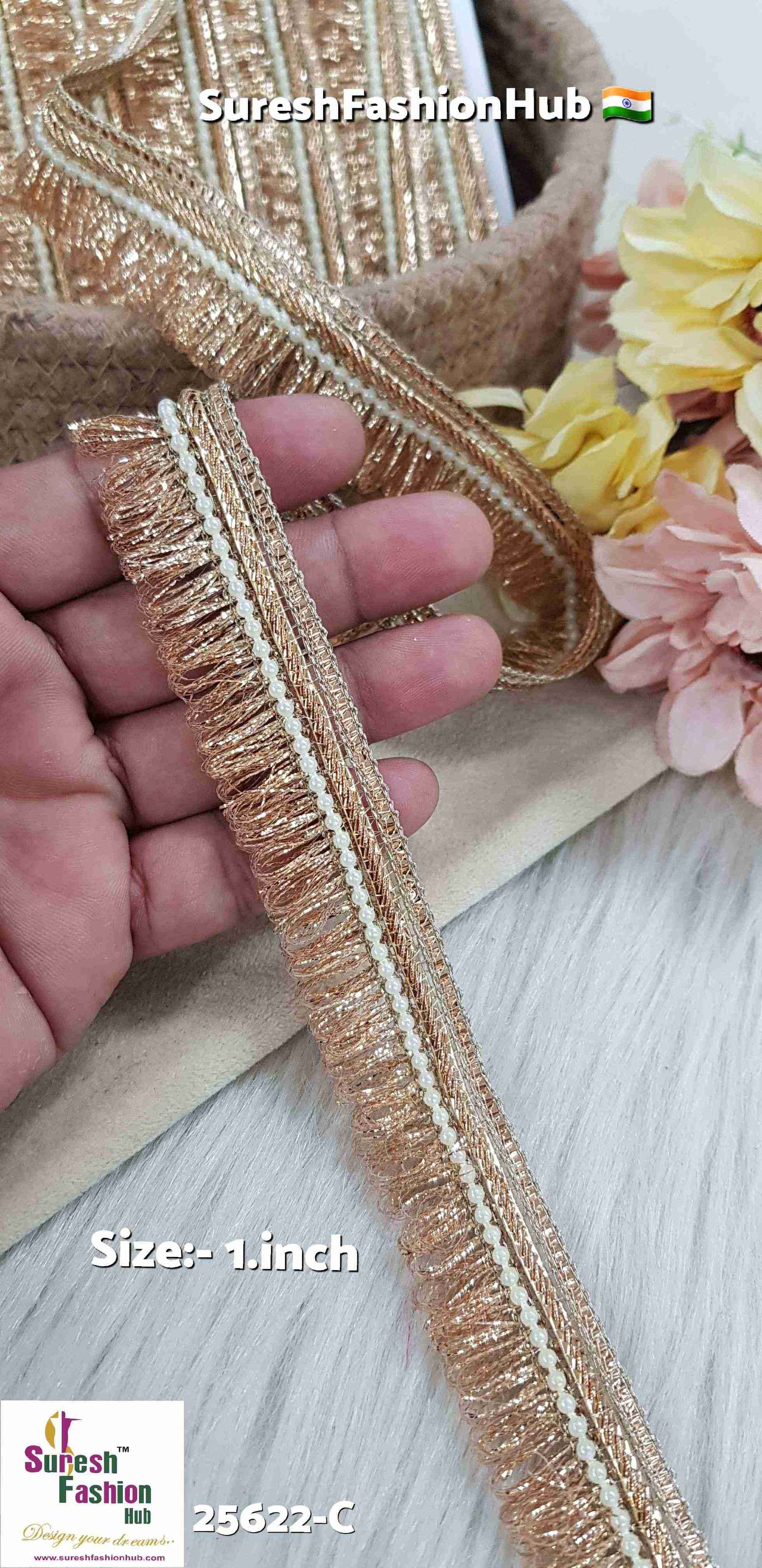 Rosy Shine Rose Gold Jhalar Lace