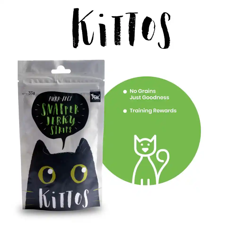 Kittos Cat Snapper Jerky Strips Cat Treat - 35g