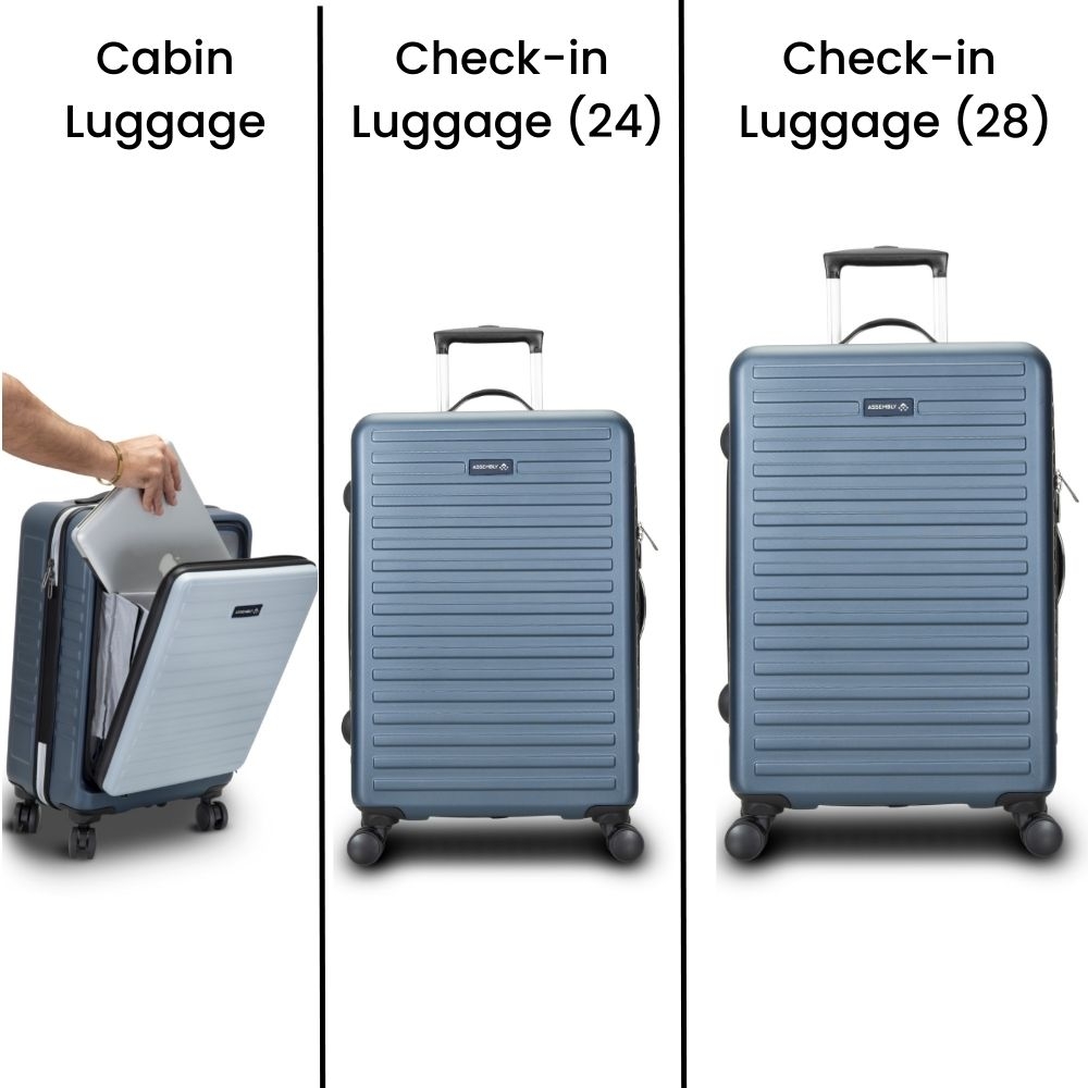 Set of 3 Luggage Trolley Bags - 28 inch, 24 inch and 20 inch Suitcase ...