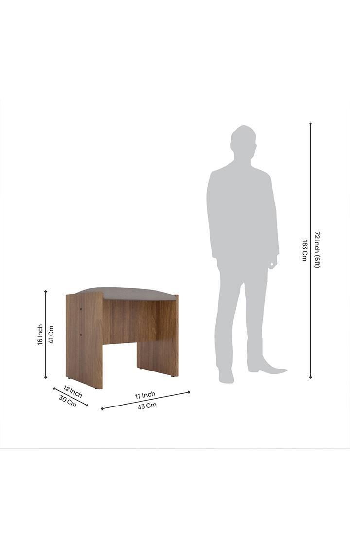 Paris Wooden Dressing Table with Mirror & Storage - Brown