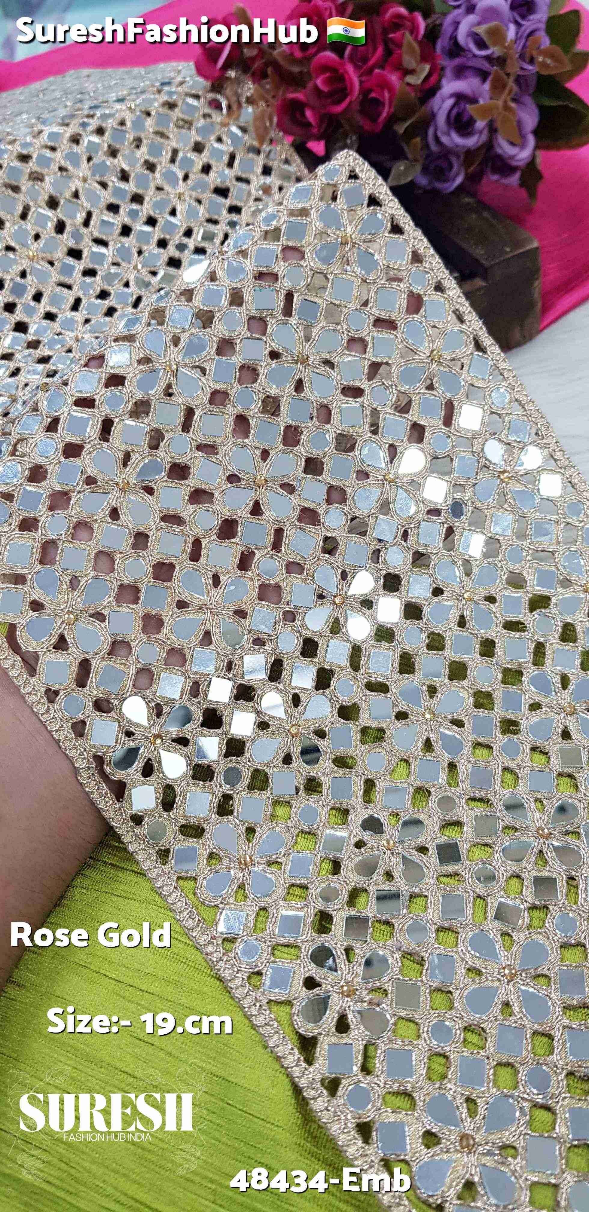 Rosé Bloom Cutwork Mirror Lace – 48434-EMB