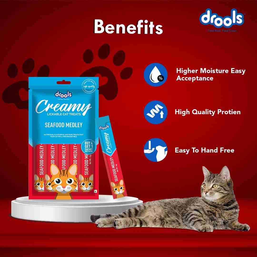 Drools Seafood Medley Creamy Cat Treats, 75g