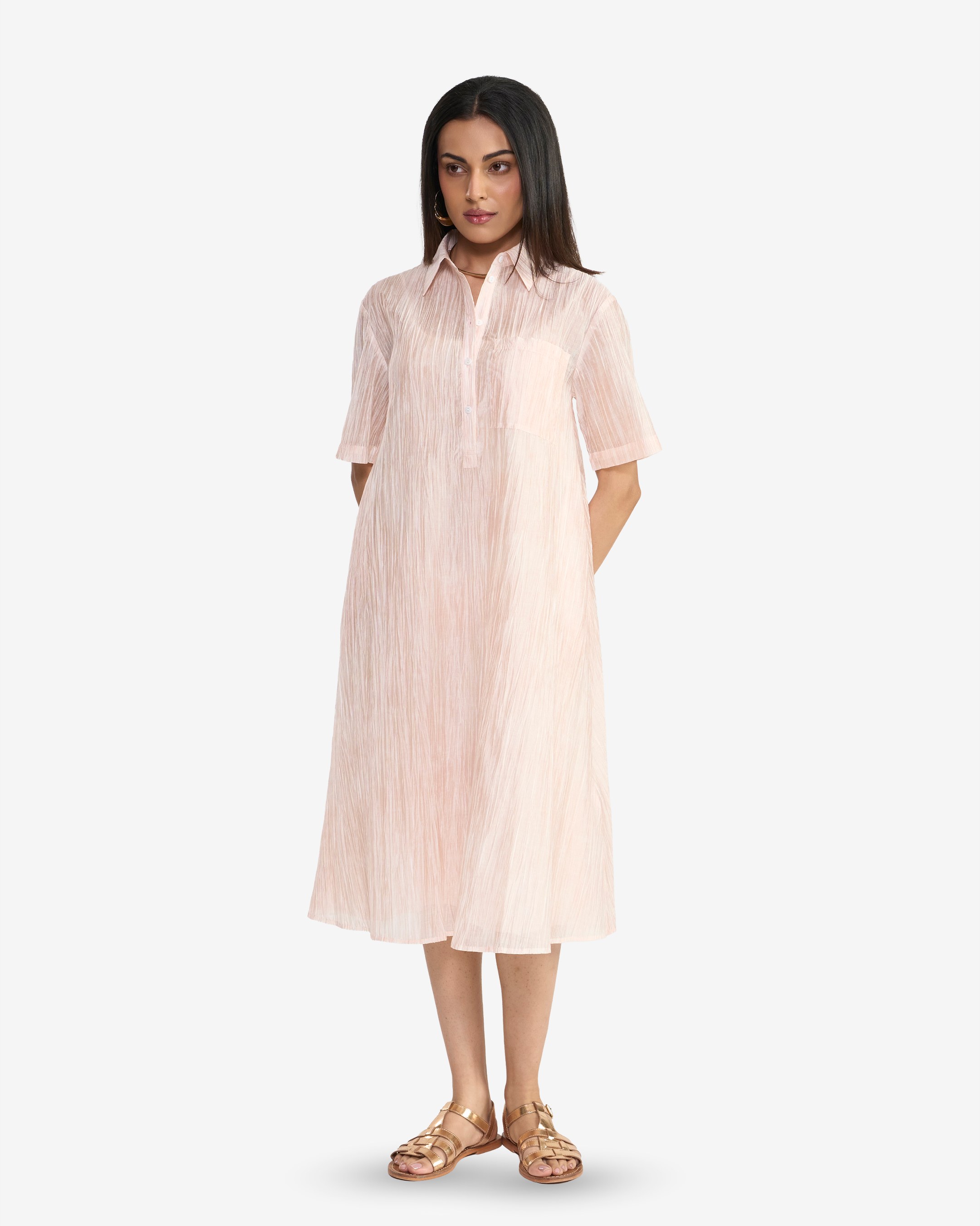 Delilah Sheer Shirt Dress
