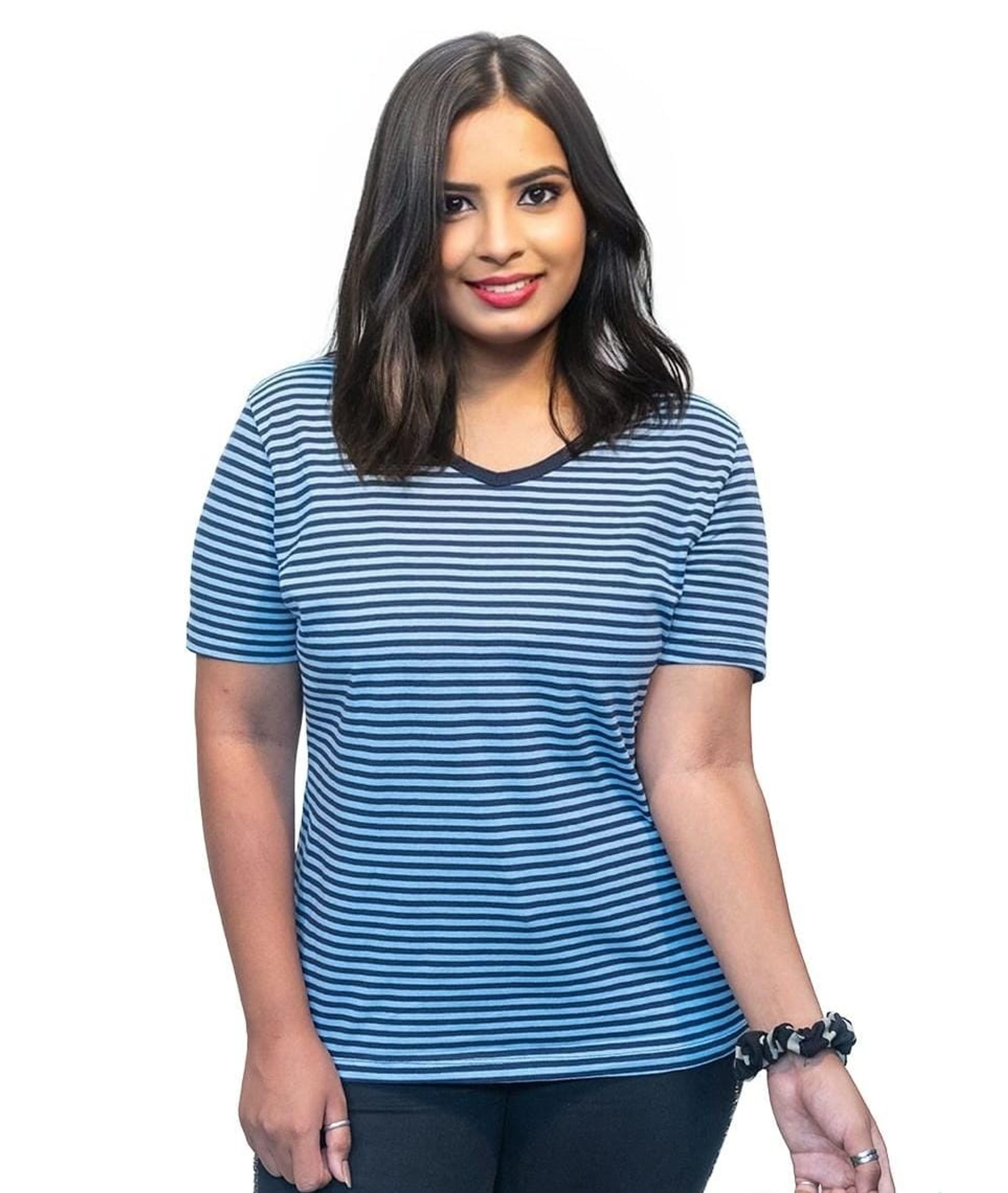Blue Striped T Shirt
