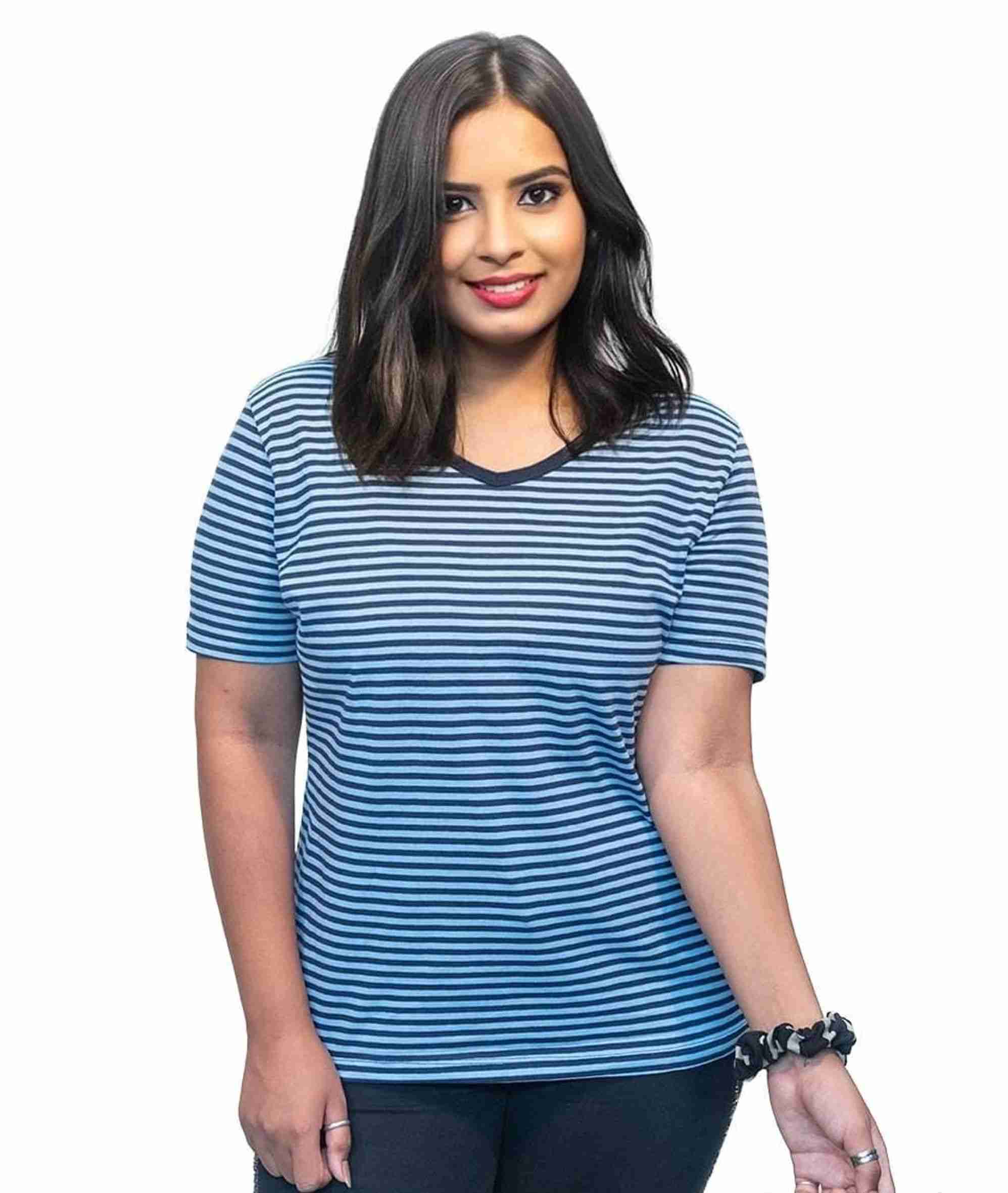 Blue Striped T Shirt