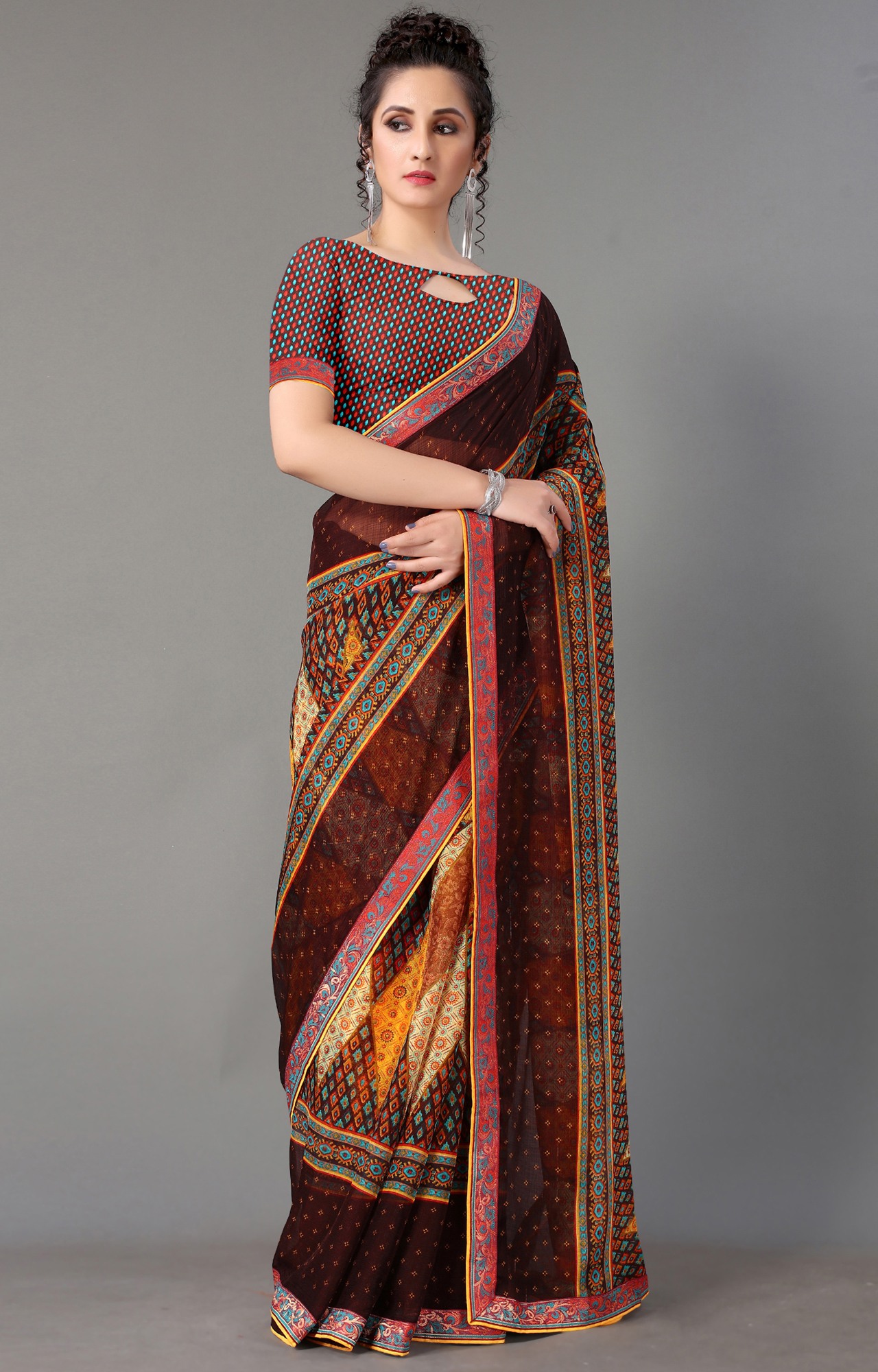 Women Multicolor Chiffon Printed Saree-S_L21SHUBHLABH31007SSR01