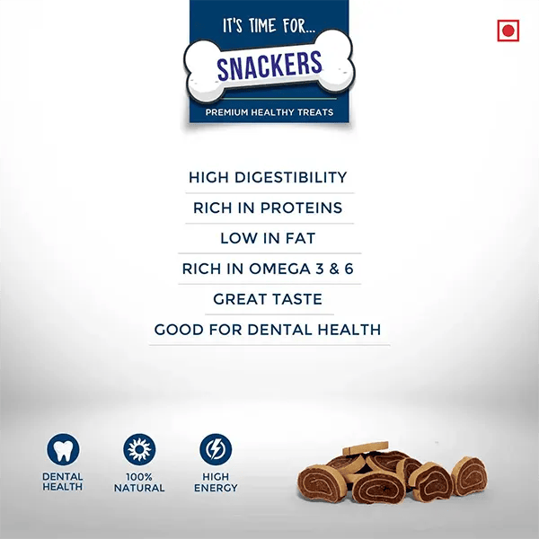 Snackers Chicken N Cod Roll Treats for Dogs, 70g – (Best Before Mar’26)