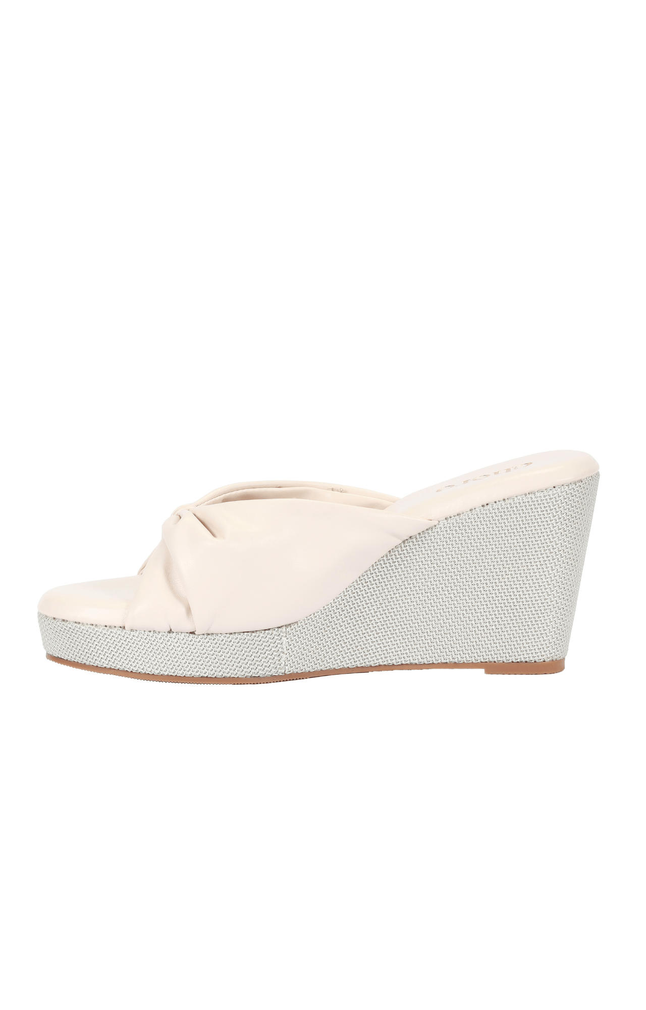 Chere | Women Beige Classic Knot Strap Casual Wedges 2