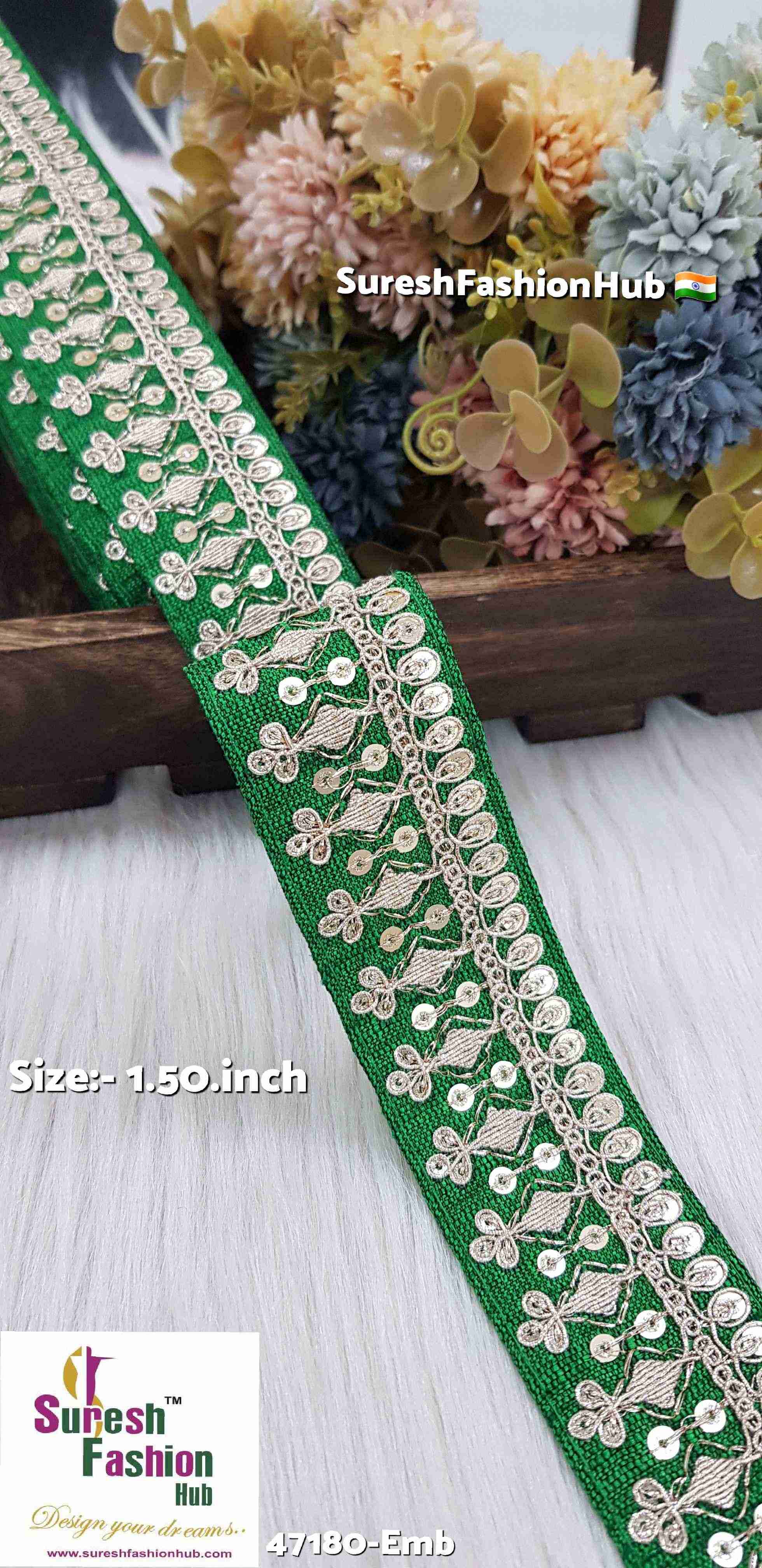 Green Royal Elegance Embroidered Lace