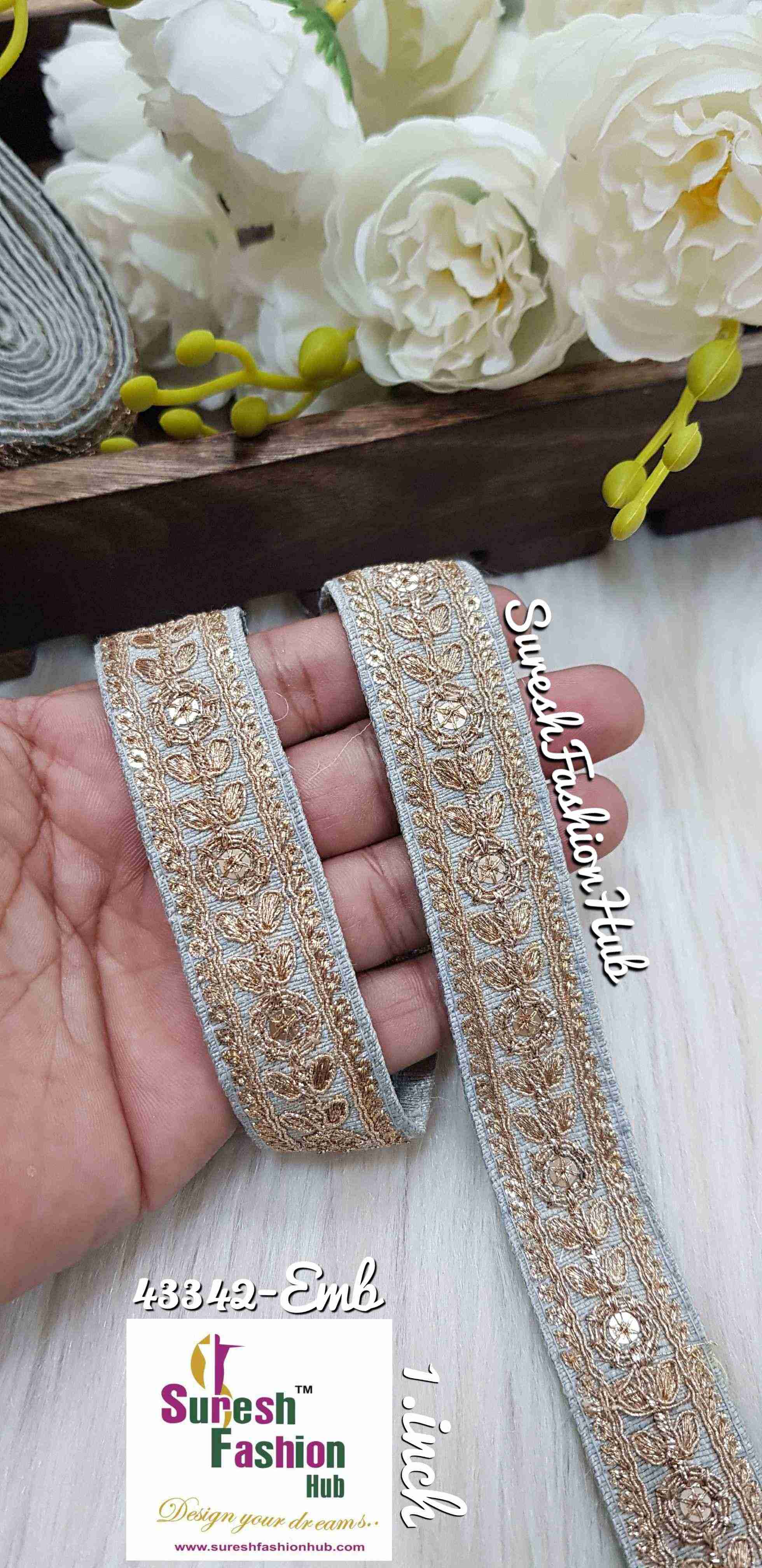 Midnight Grey Sparkle Fusion Lace - 1 Inch