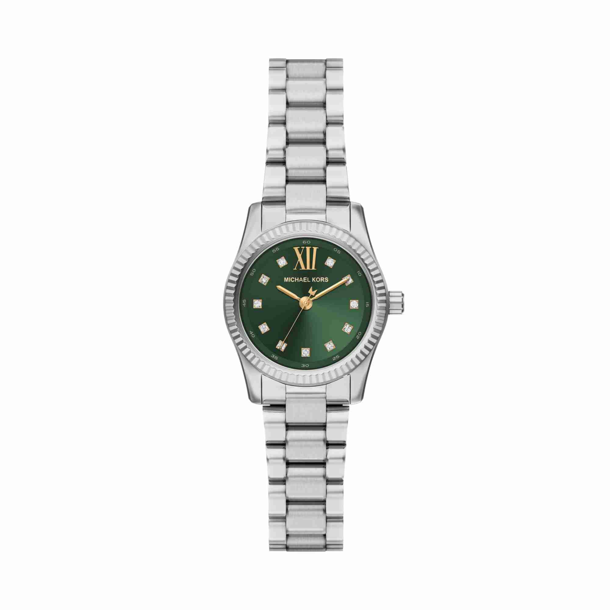 Michael Kors Petite Lexington Pavé Silver-Tone Watch