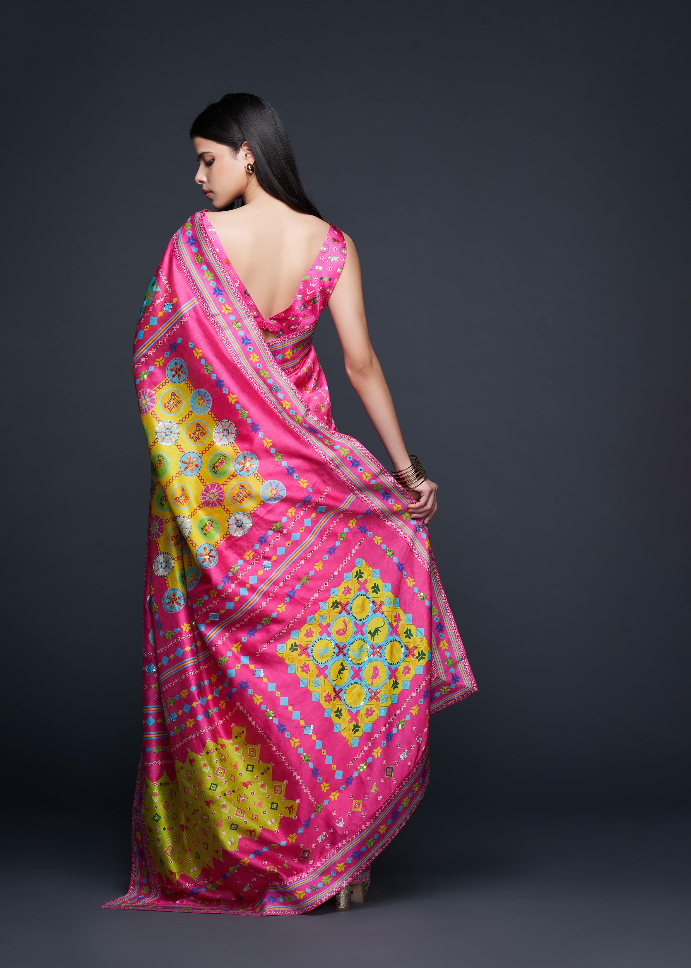 Pink Saree