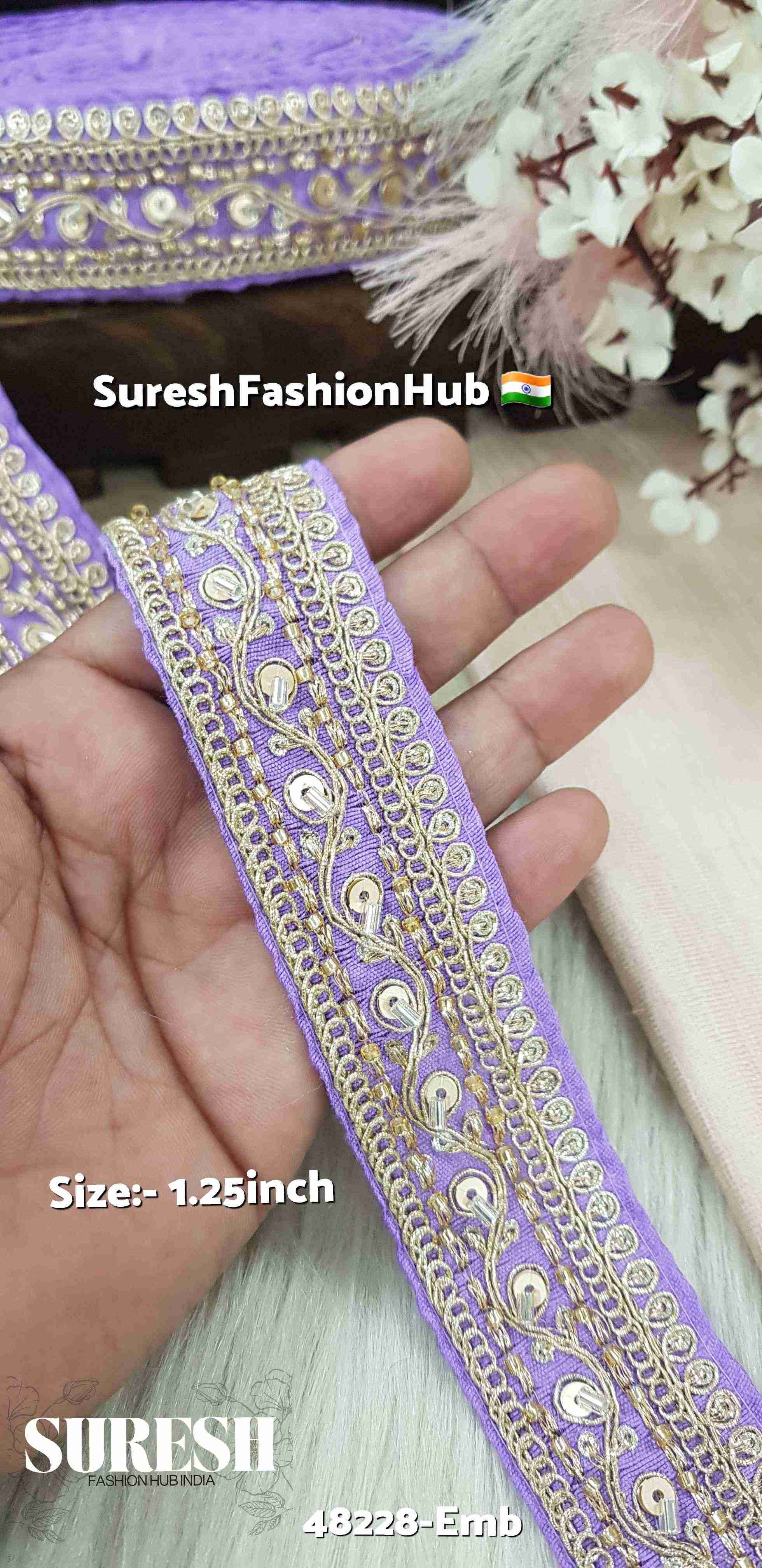 Floral Embroidered Border