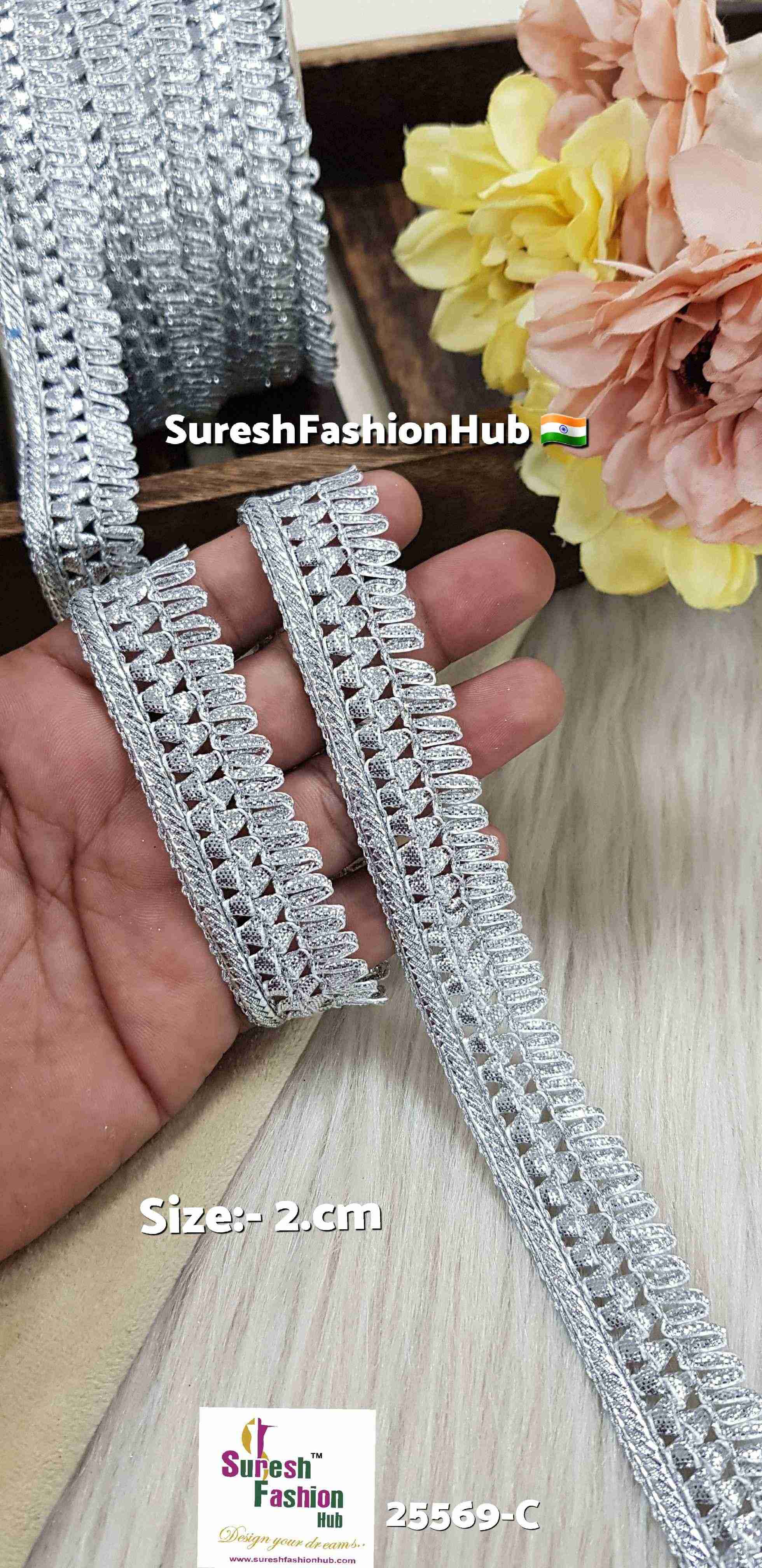 Silver Gota Jhalar Lace