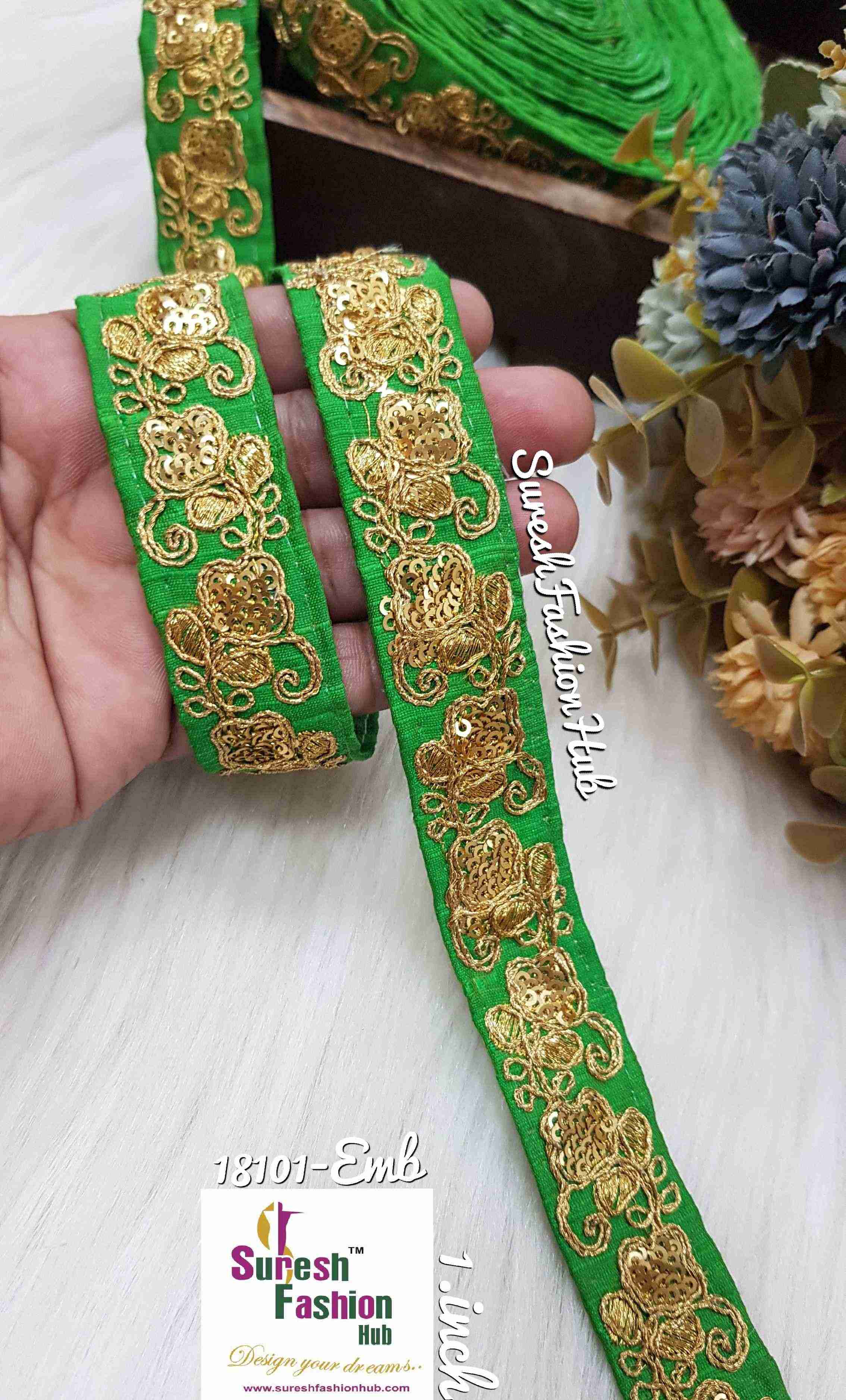 Green Luxe zari Embroidered Lace
